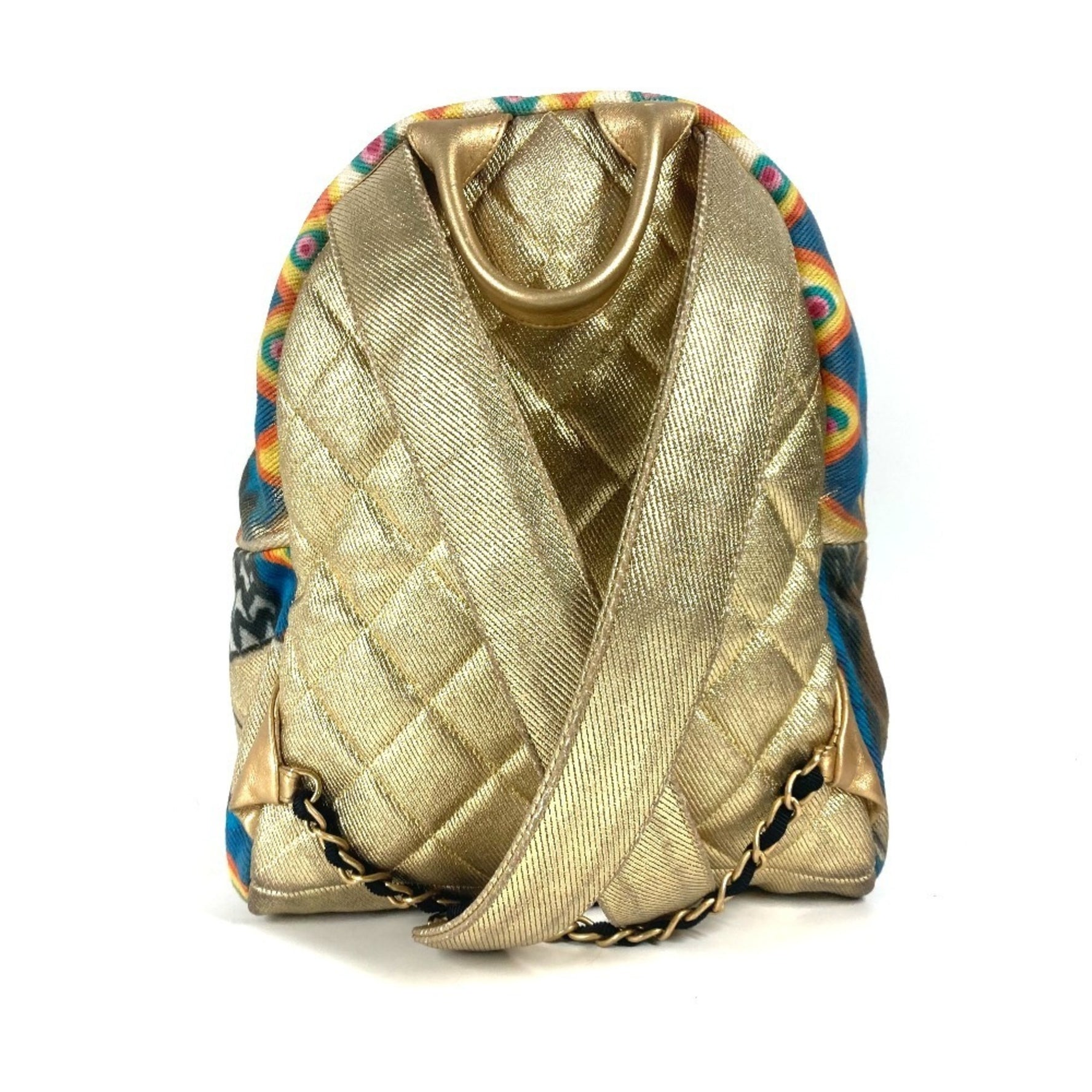 CHANEL Coco Mark CC Logo Graffiti Bag Backpack Rucksack Leather Canvas Men's