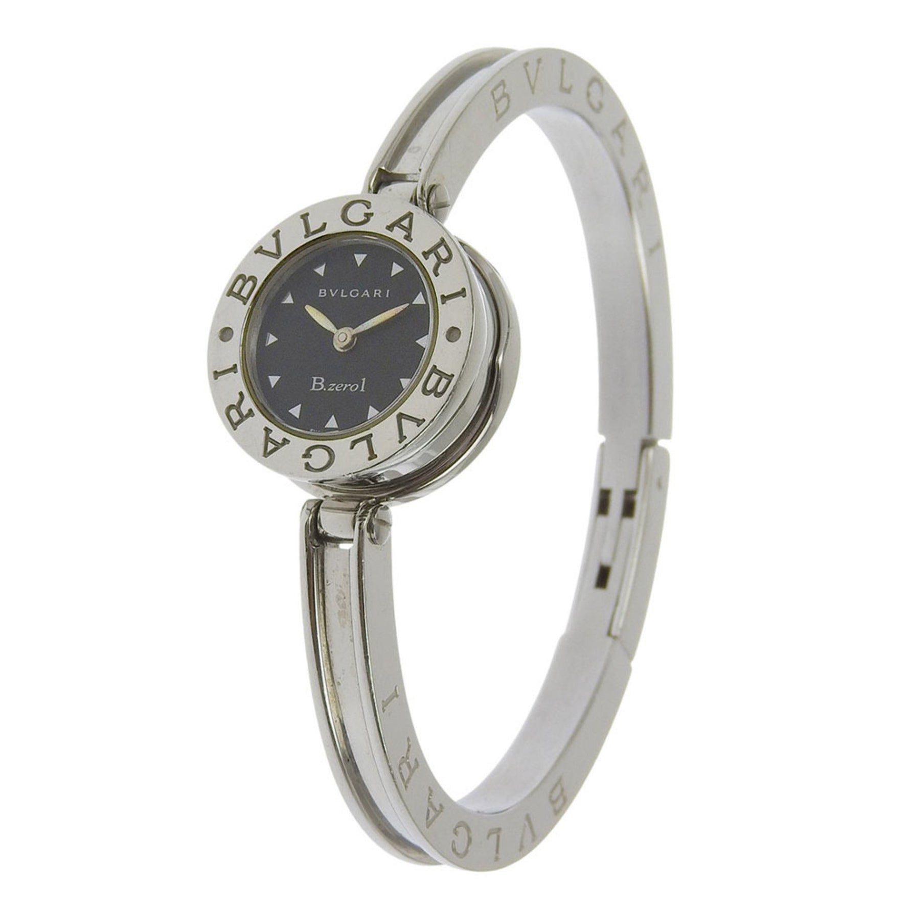 BVLGARI Stainless Steel Quartz Analog Display Watch with Black Dial