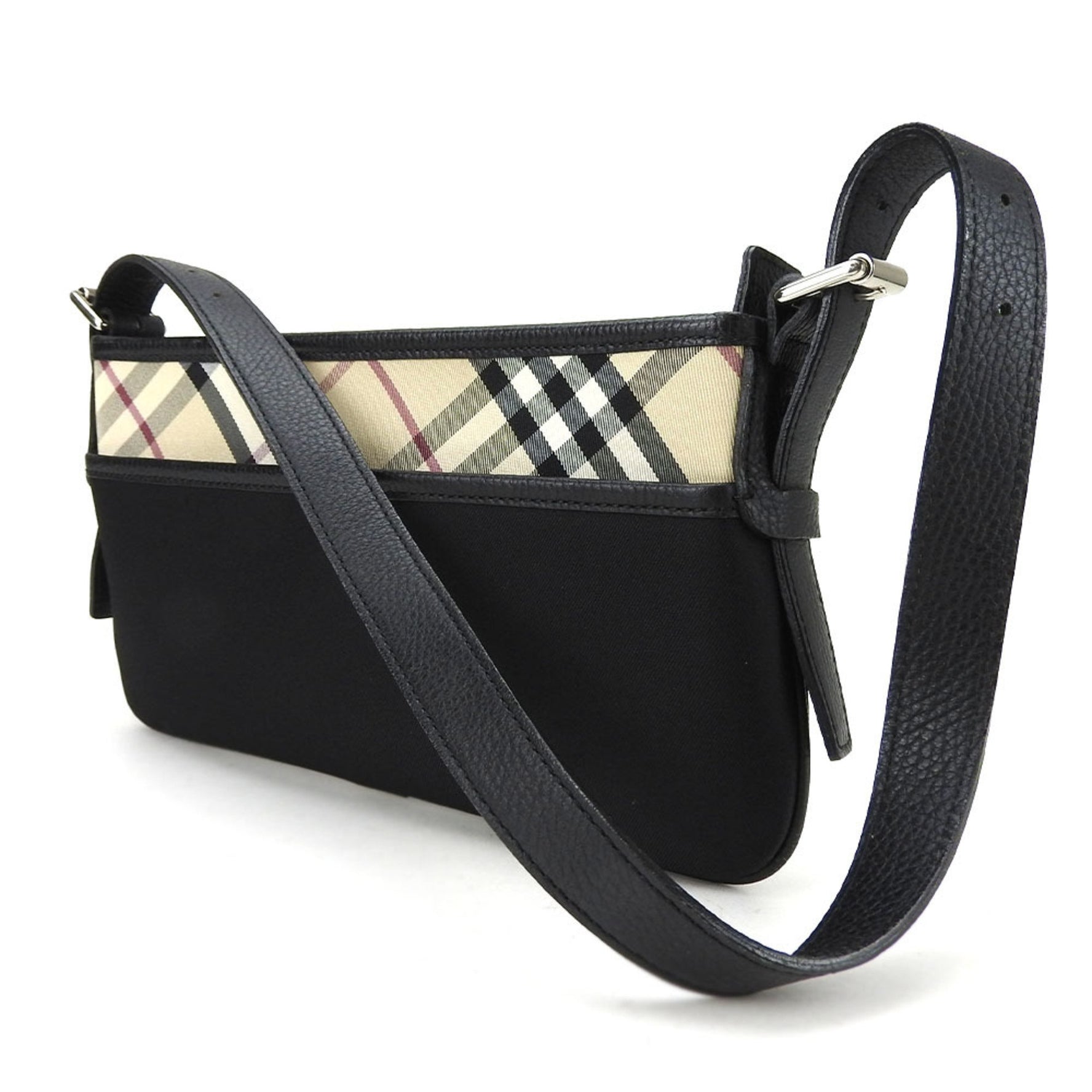 Burberry Shoulder Bag Canvas Leather Beige Black Nova Check Women's BURBERRY