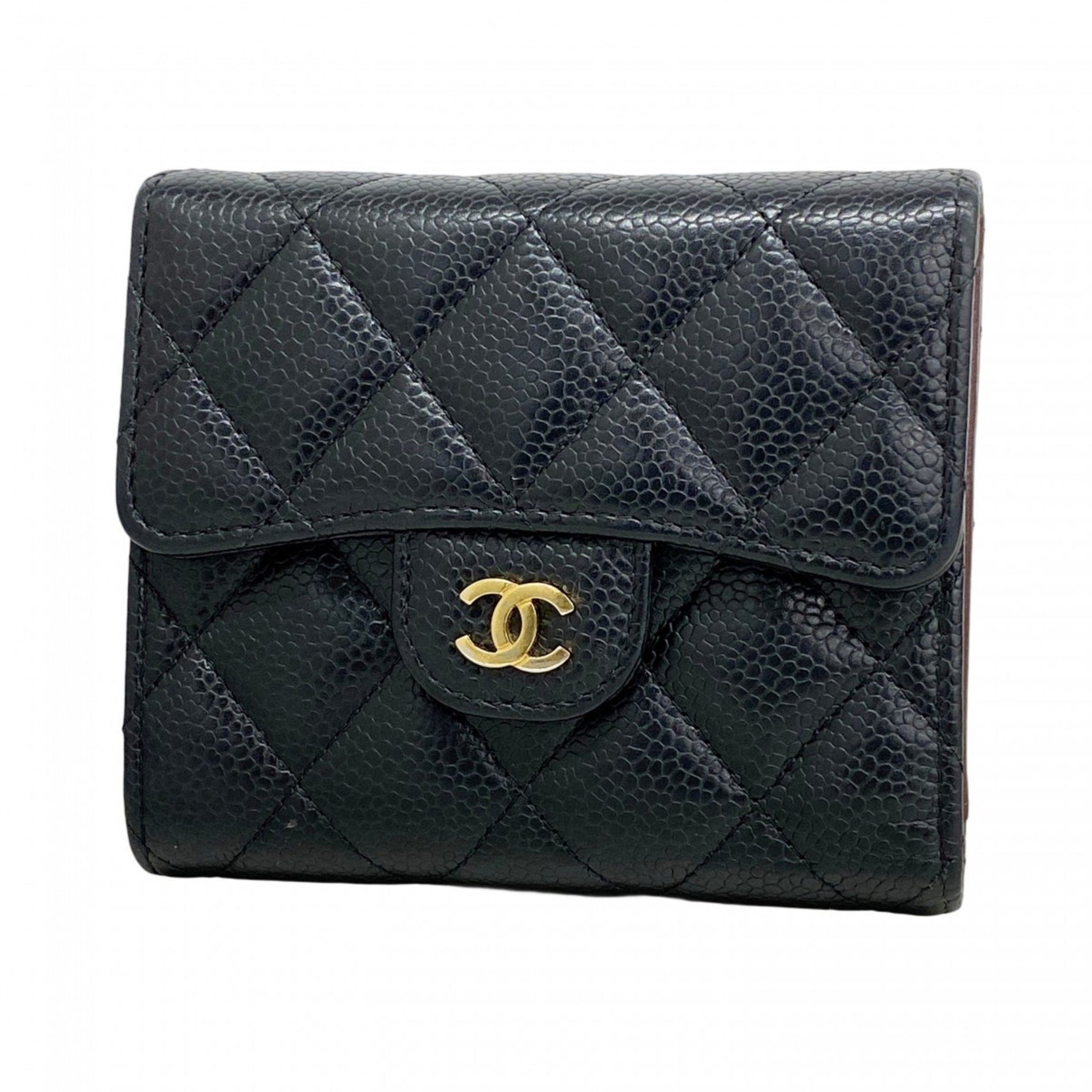 Chanel Matelasse Tri-fold Long Wallet in Caviar Leather