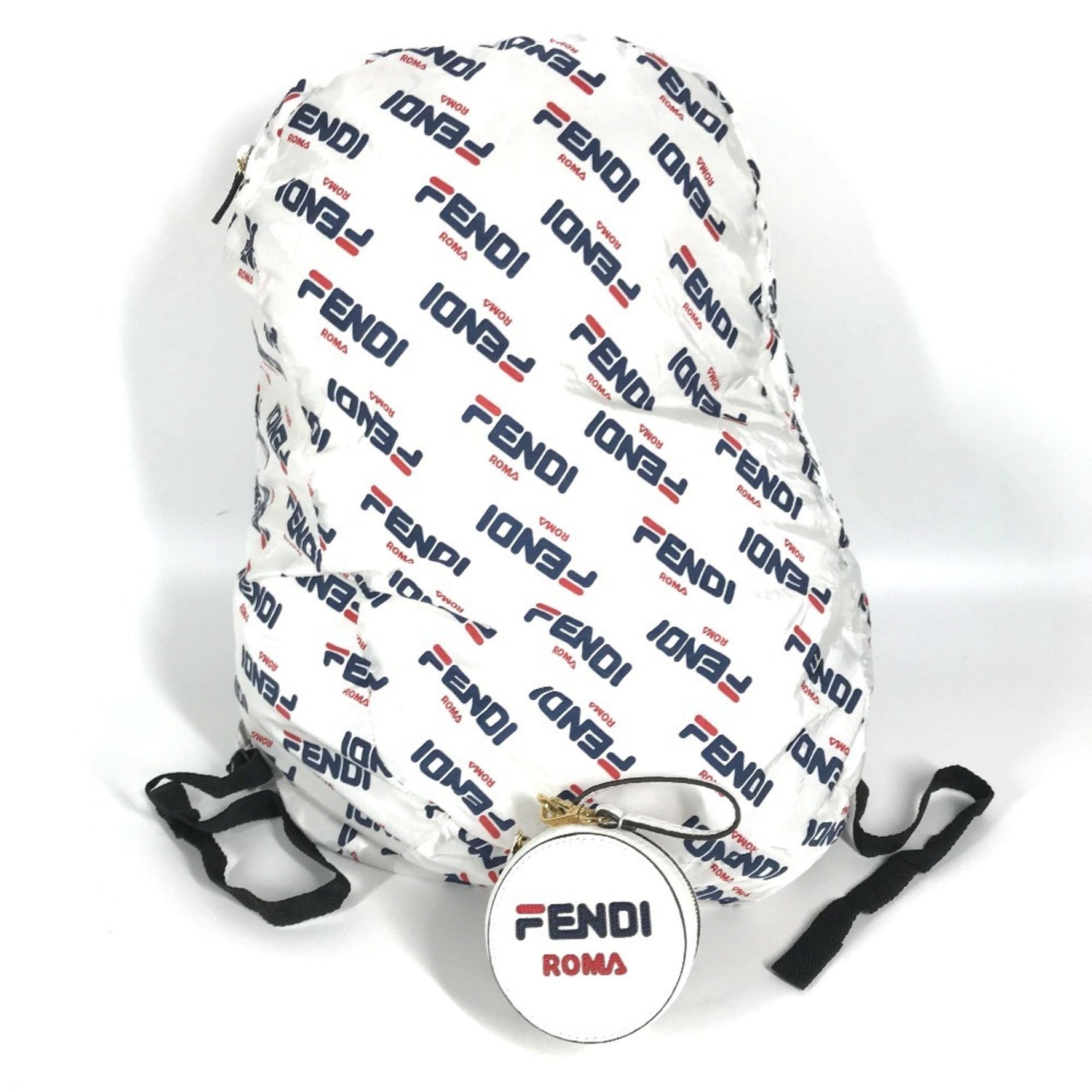 FENDI backpack, FILA collaboration, nylon, white