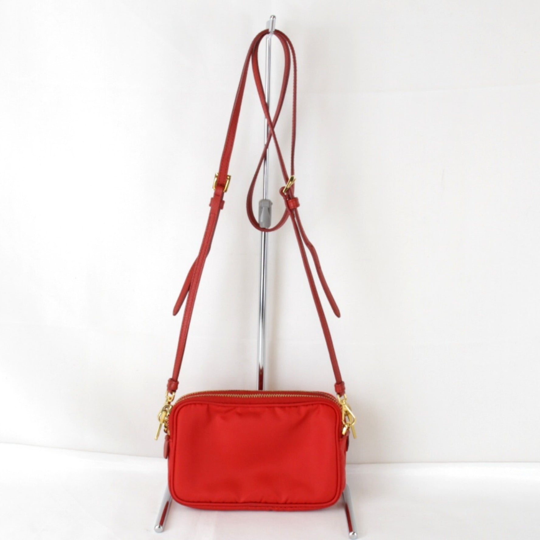 PRADA Mini Shoulder Bag Nylon Red
