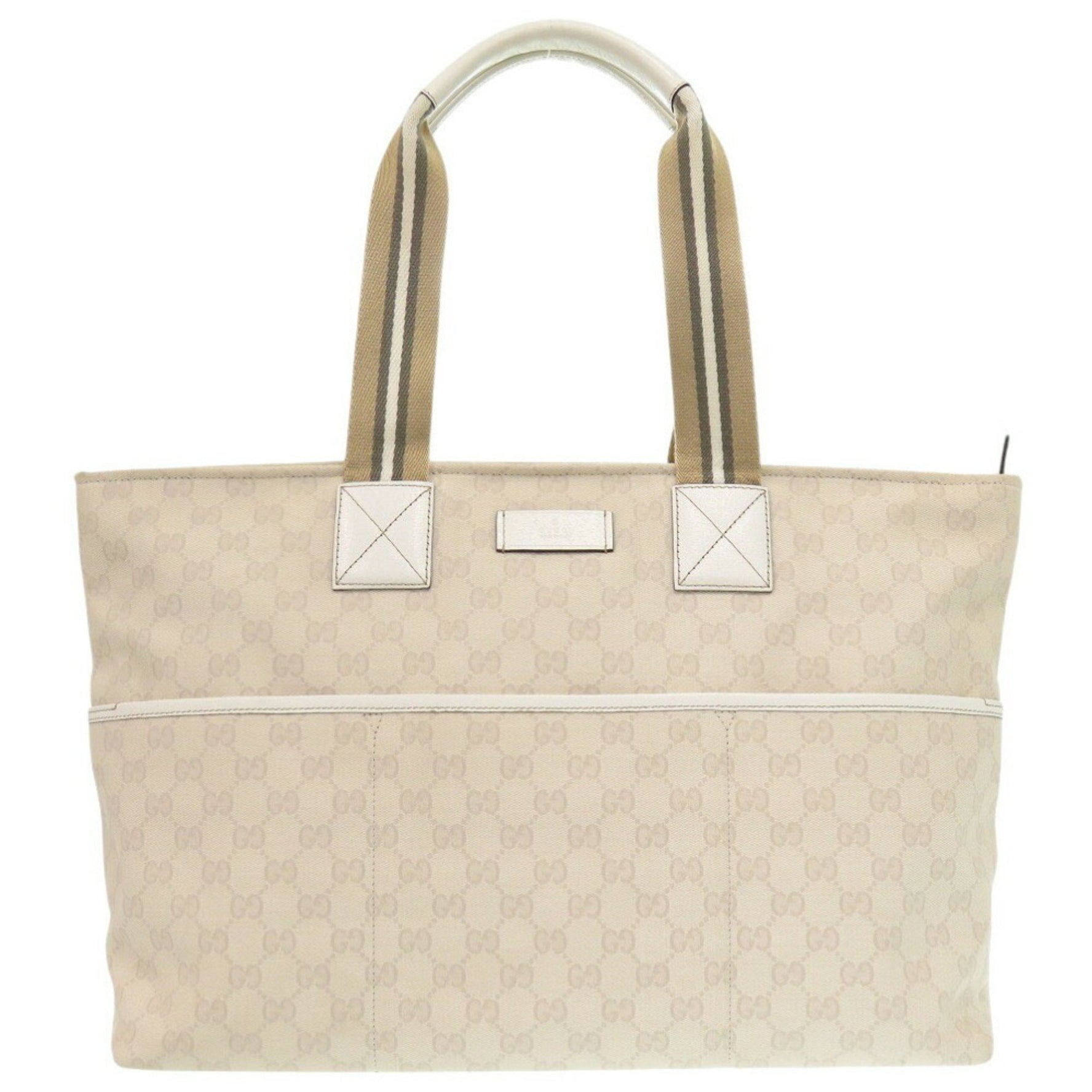 Gucci Sherry Line GG Canvas White Tote Bag