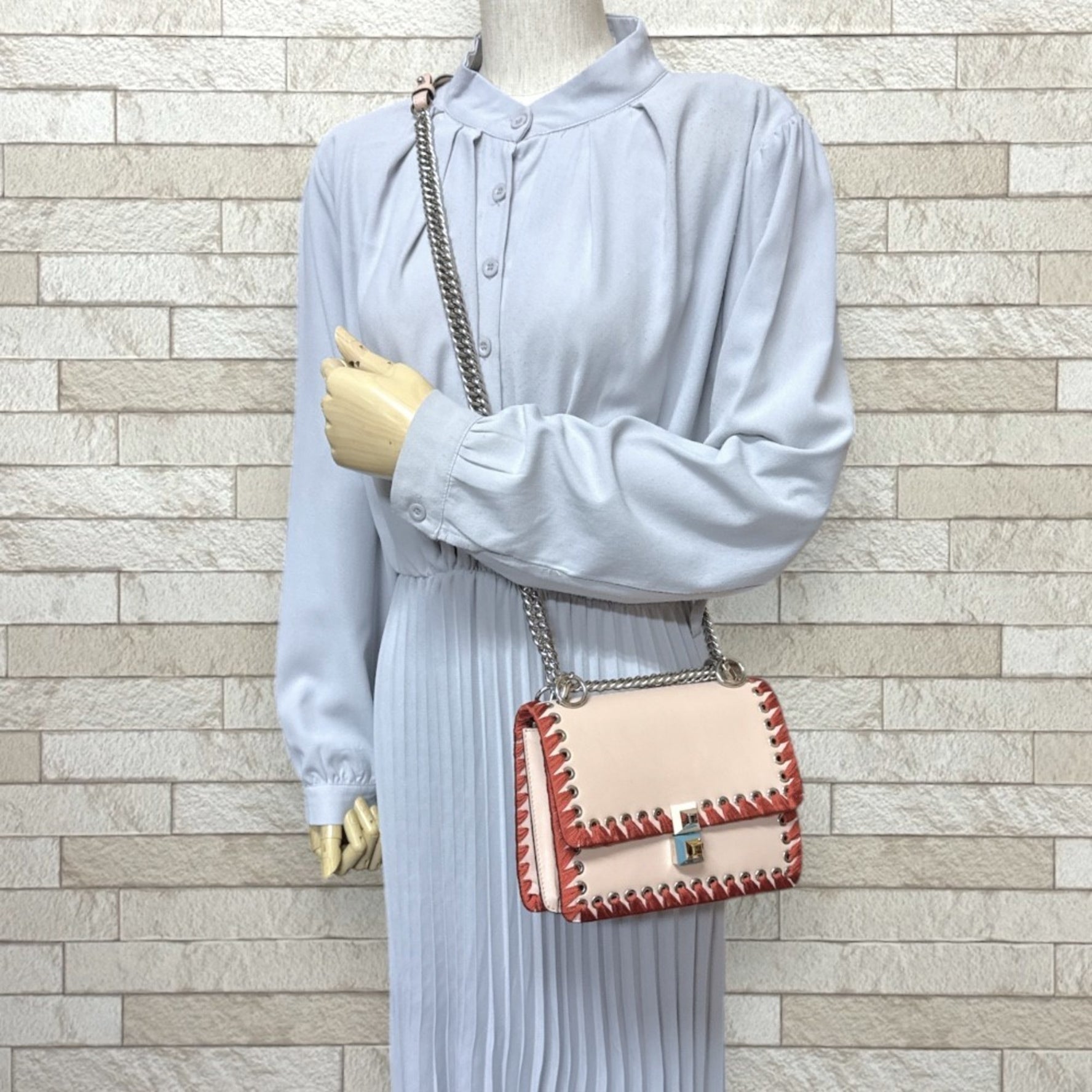 Fendi Canai Mini Shoulder Bag Leather Chain