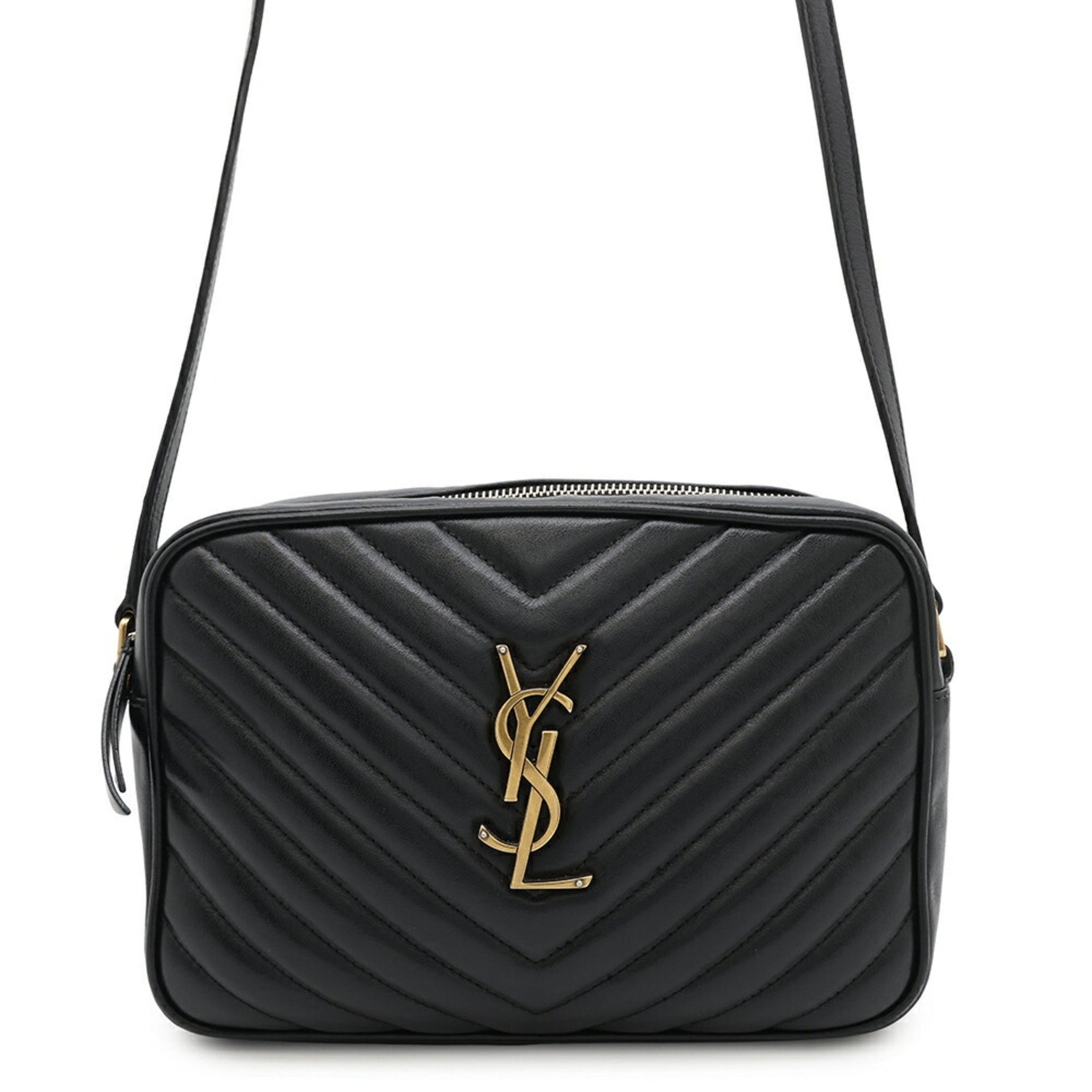 Saint Laurent Shoulder Bag Lou Camera V Stitch Leather SAINT LAURENT PARIS Black