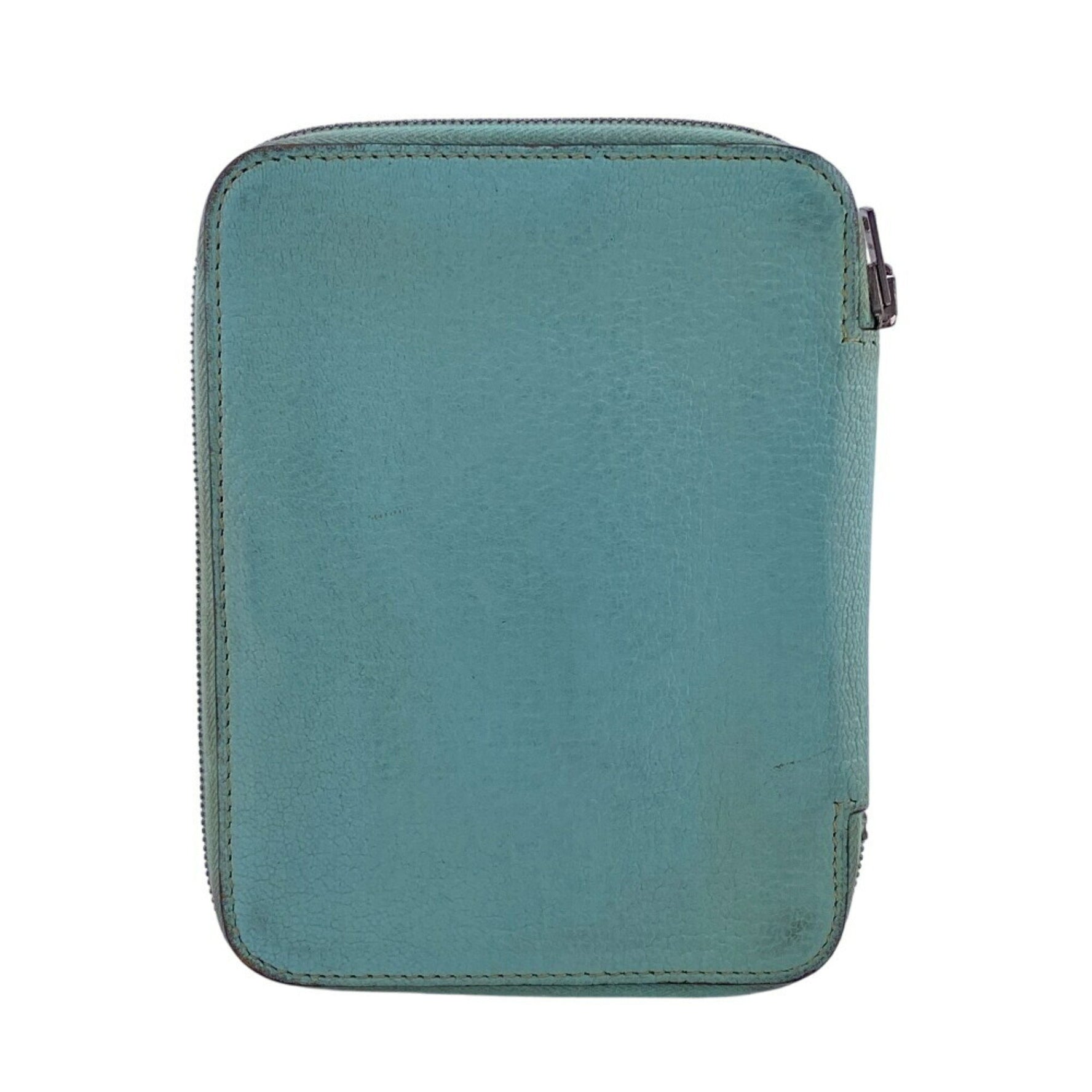 HERMES Agenda Zip Notebook Cover Passport Case Card Genuine Leather