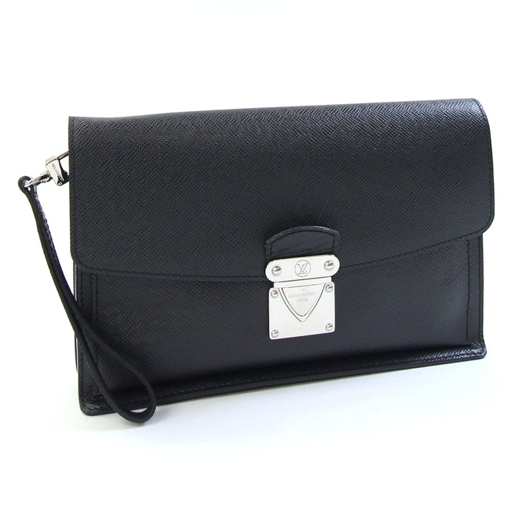 Louis Vuitton Taiga Belaia Clutch Bag Second with Strap, Black