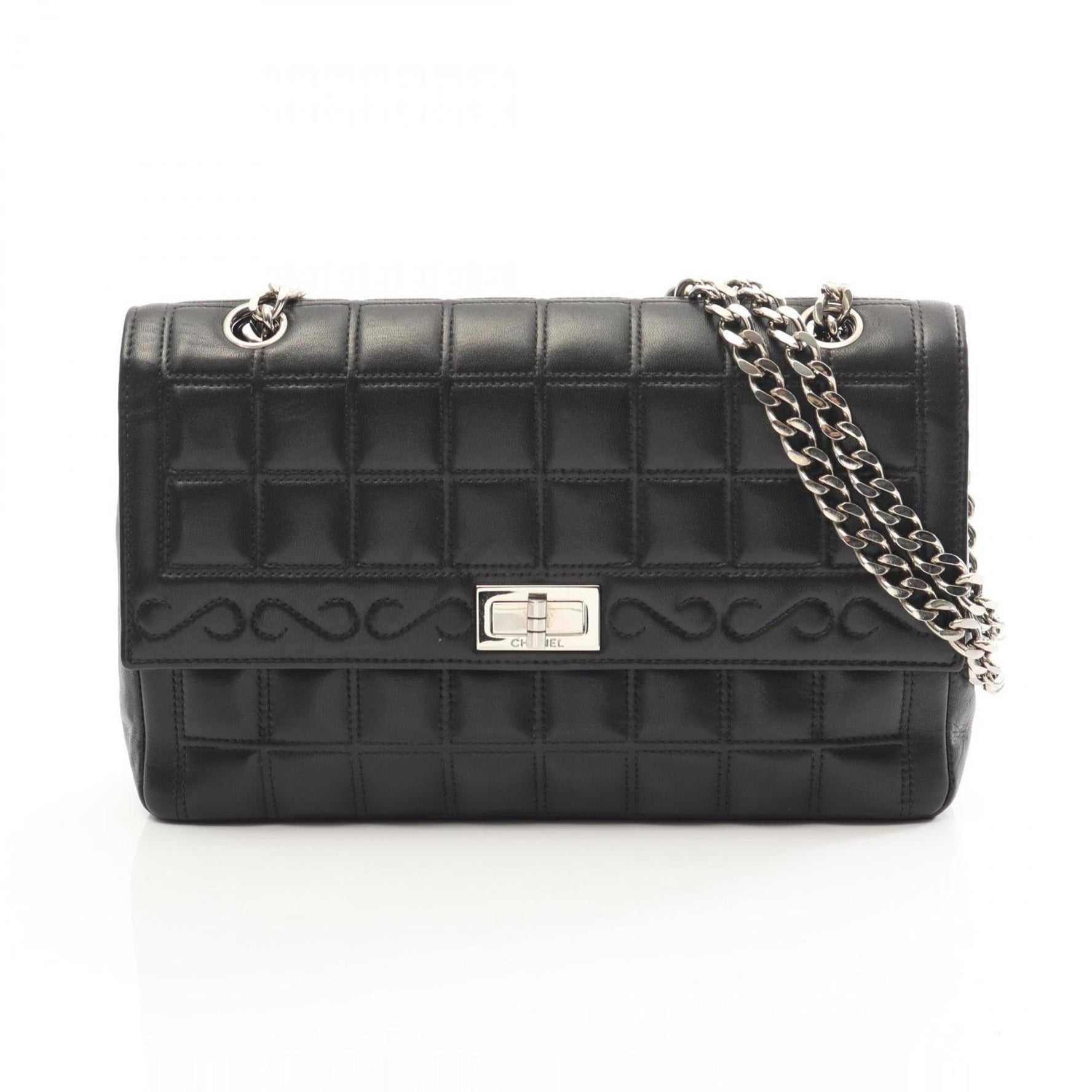 CHANEL 2.55 Chocobar Shoulder Bag in Lambskin Leather