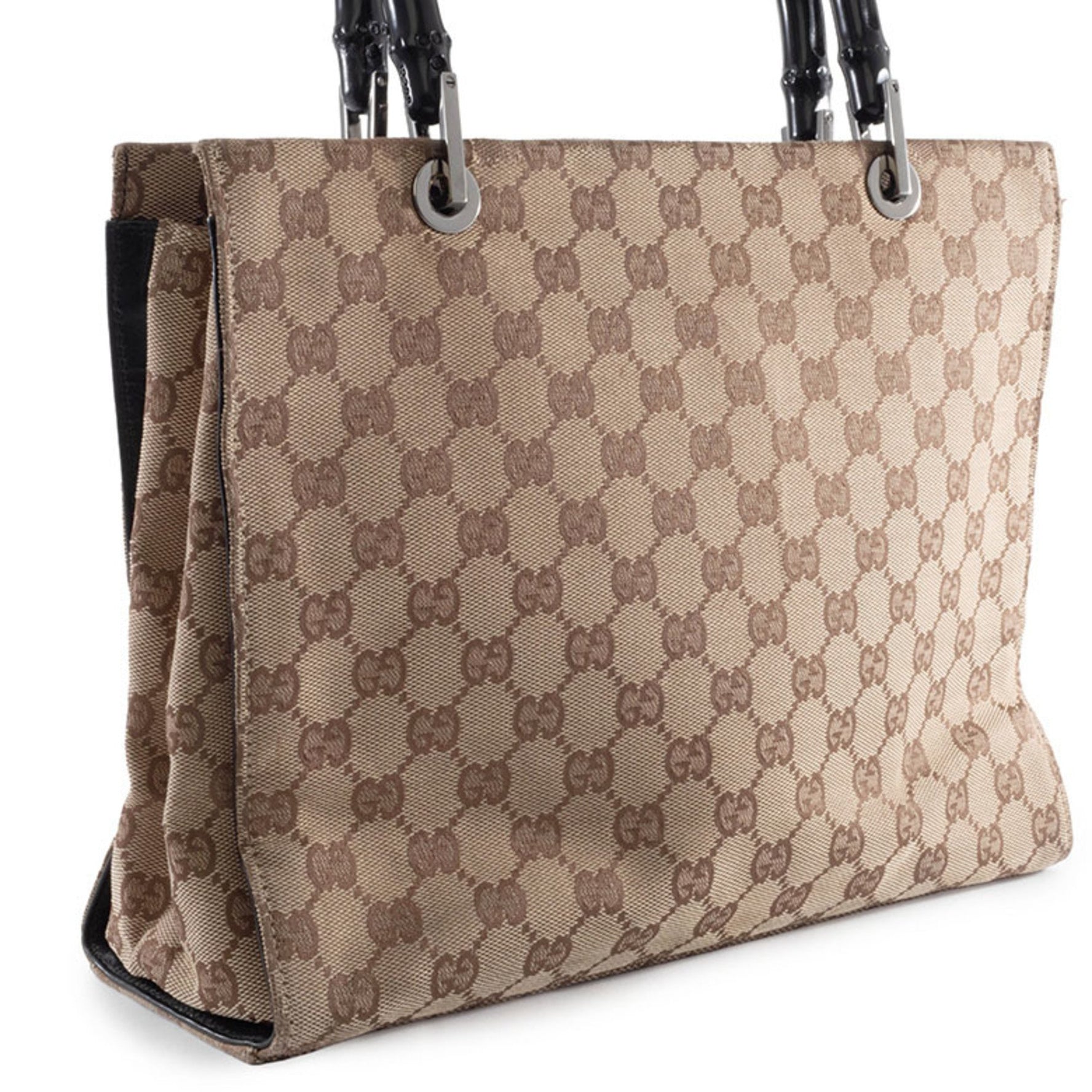 Gucci Bamboo 002 1016 Canvas Bag in Beige and Black