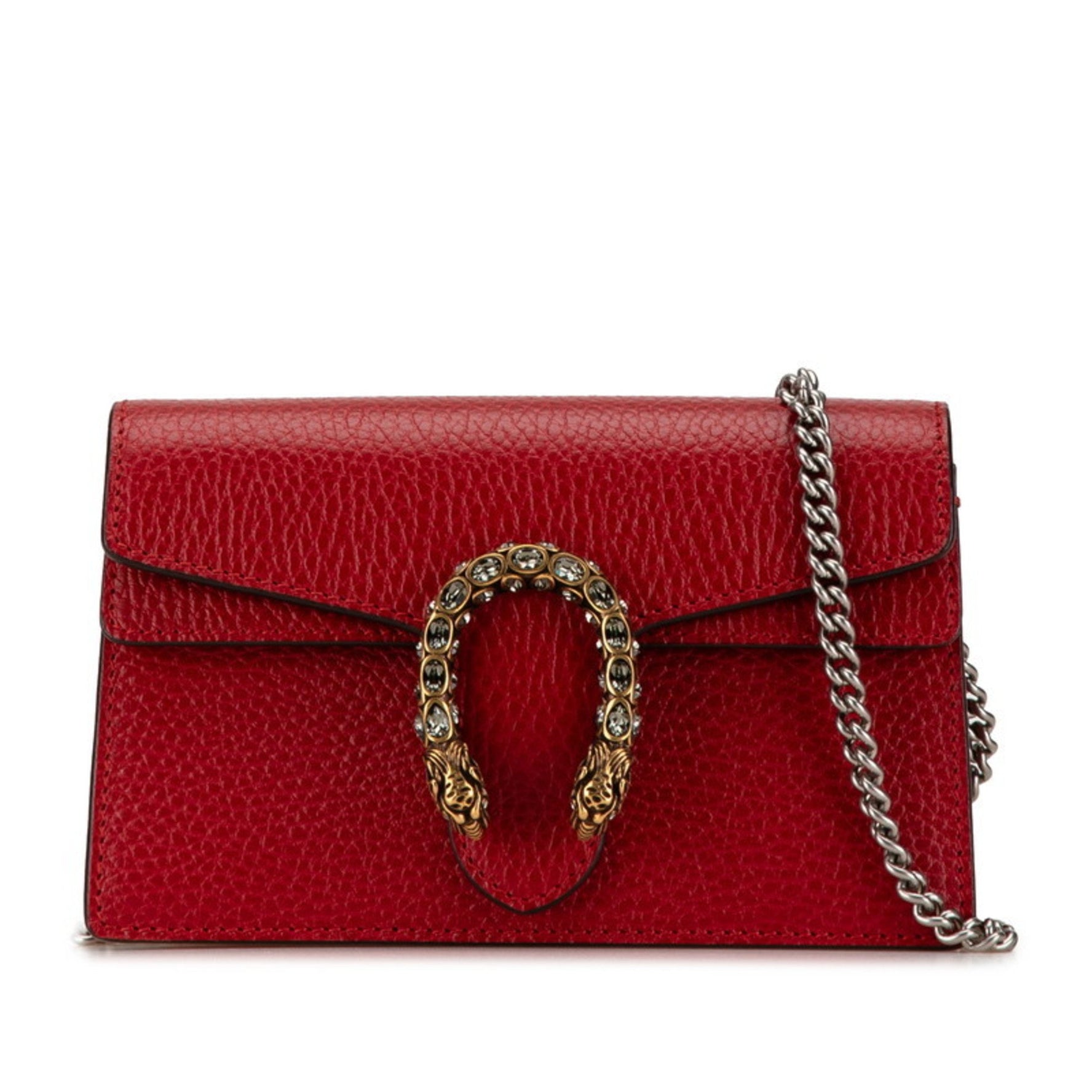 Gucci Dionysus Chain Shoulder Bag Red Leather Women's GUCCI