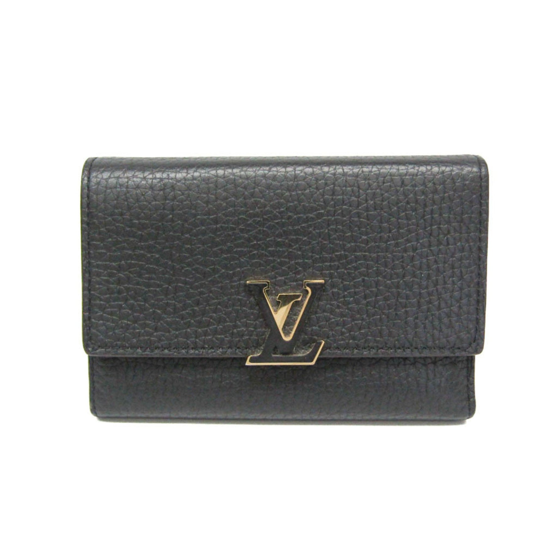 Louis Vuitton Taurillon Capucines Compact Wallet M62157 Women's  Taurillon Leather Middle Wallet (tri-fold) Noir
