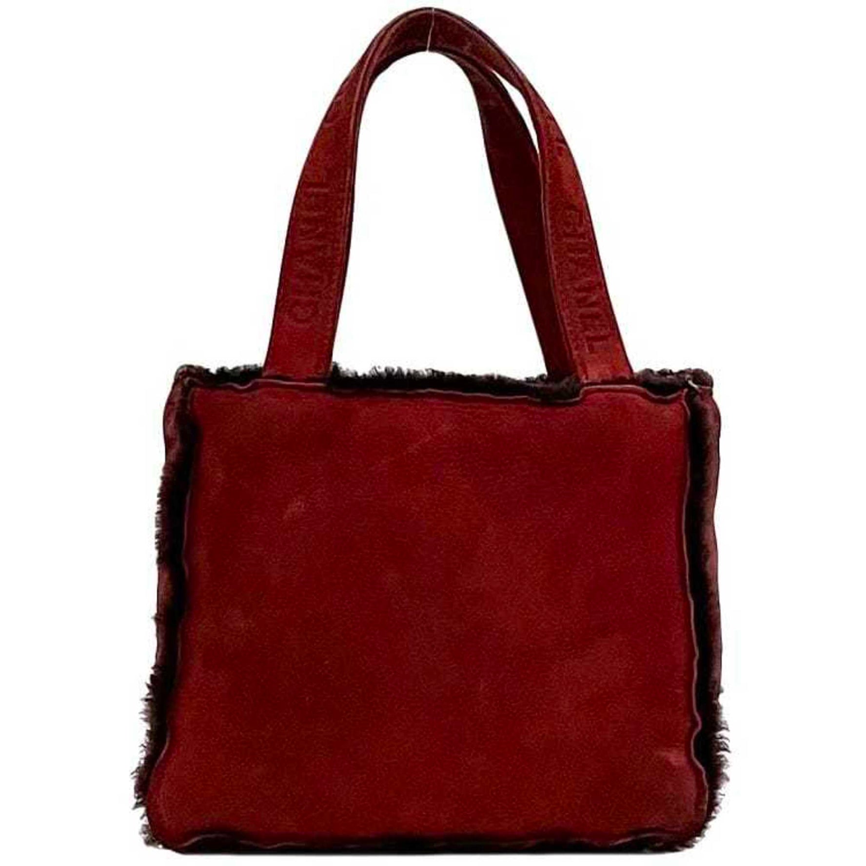 Chanel Mouton Bag Handbag ec-22957 Red 5th Series Fur CHANEL Mini Ladies Tote