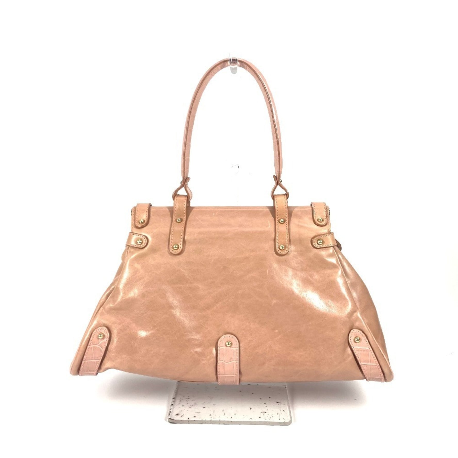 FENDI Turnlock Shoulder Handbag Tote Bag Leather