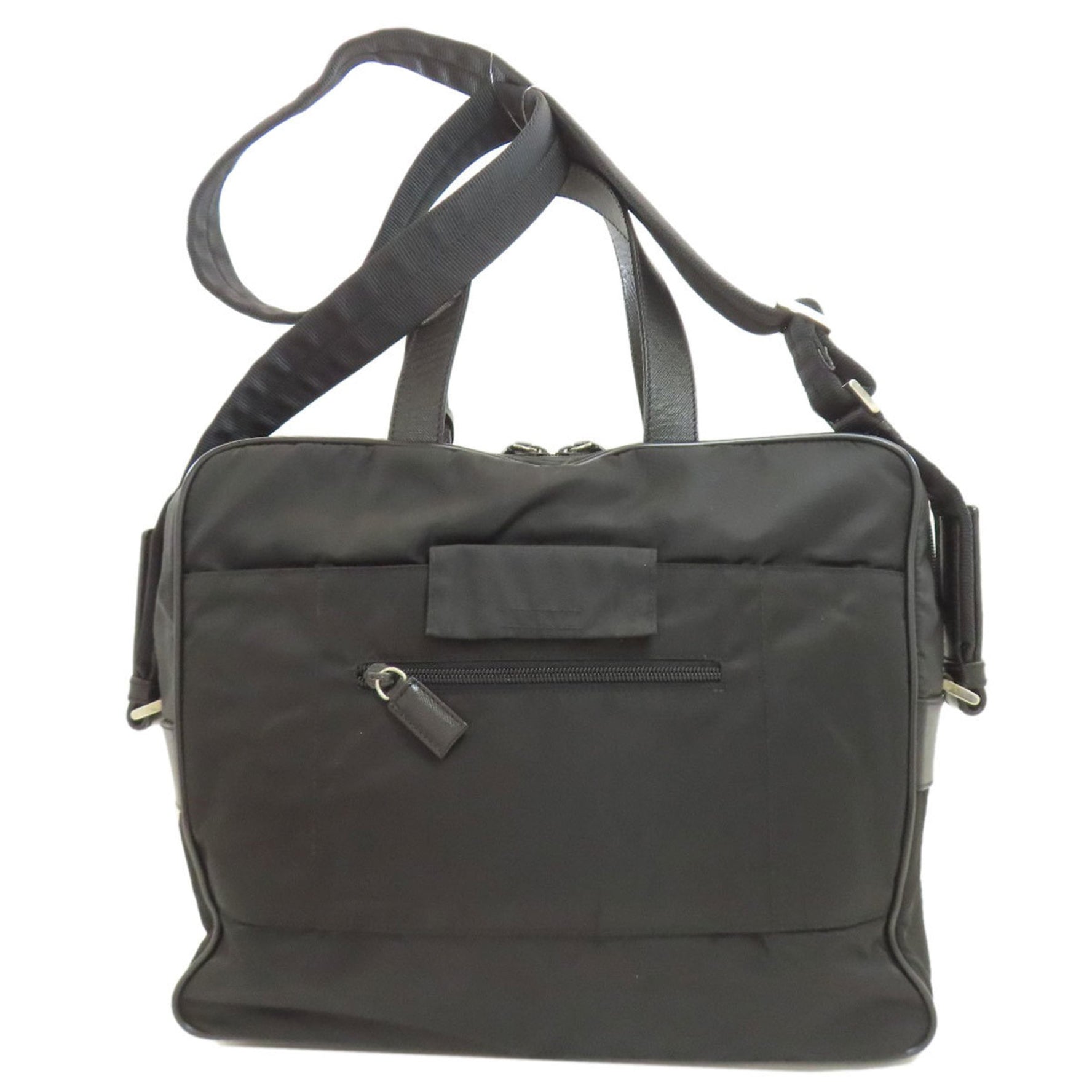 Prada logo hardware business bag nylon material