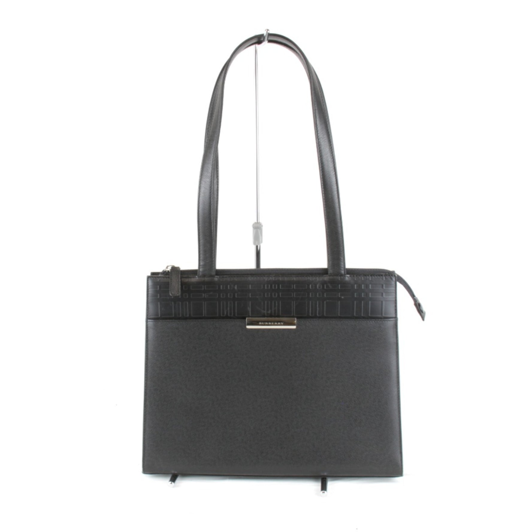 BURBERRY Tote Bag Leather Black Women's