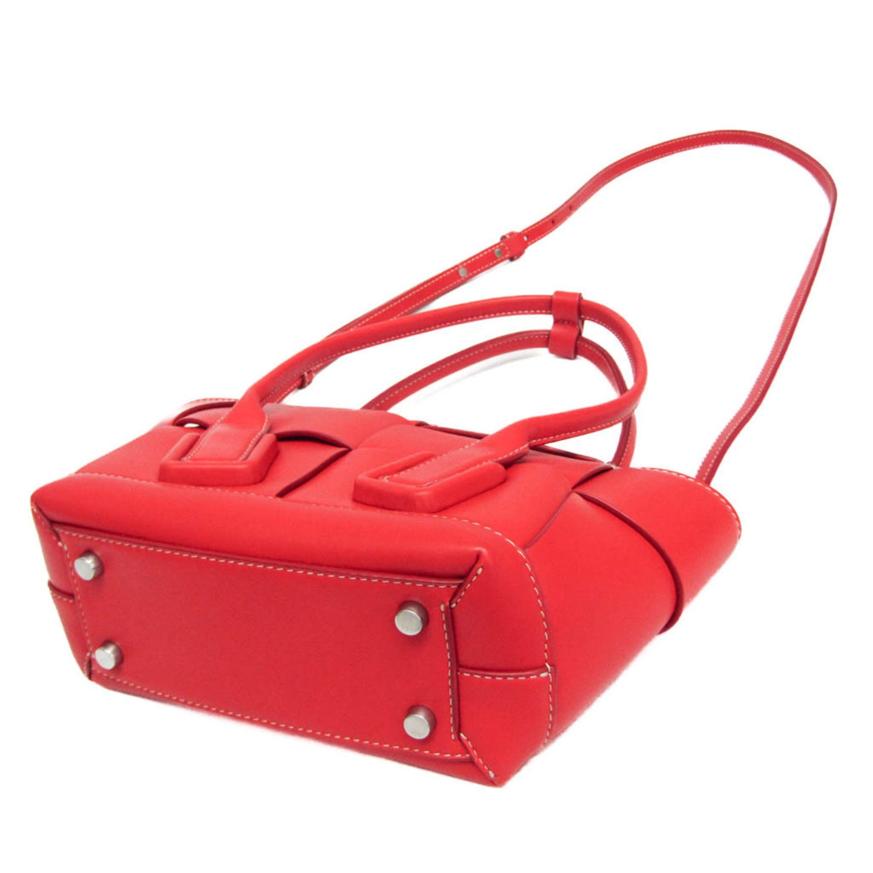 Bottega Veneta Mini The Arco Women's Leather Handbag,Shoulder Bag Red Color