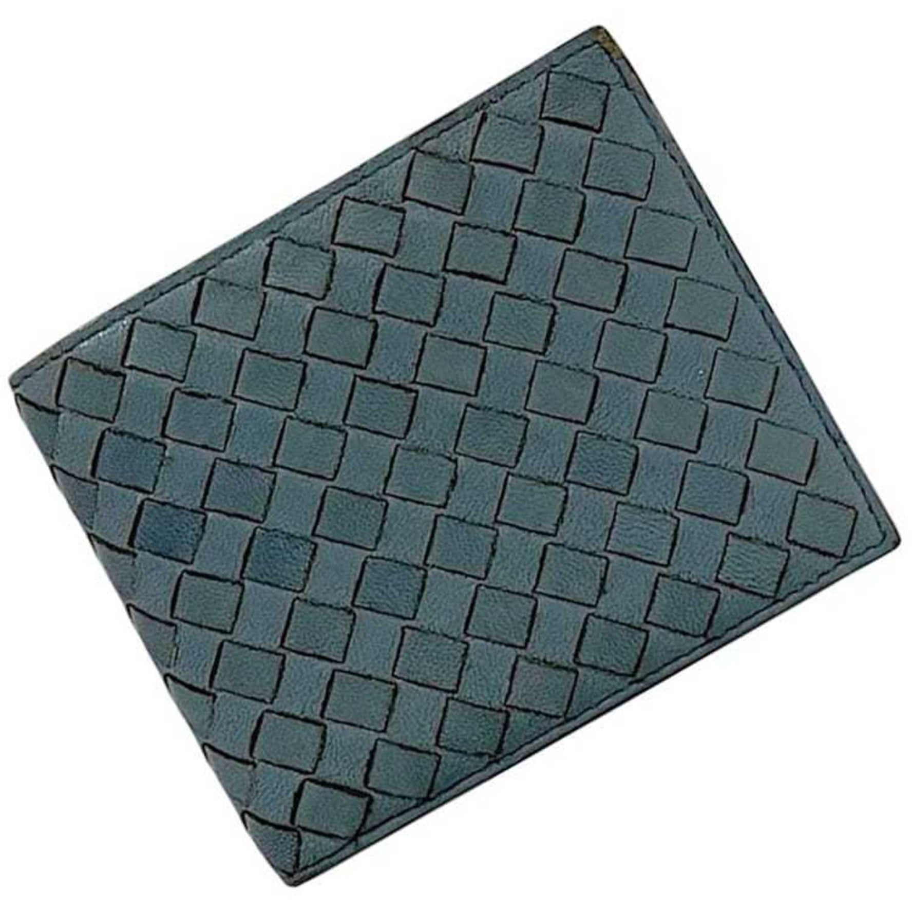 Bottega Veneta bifold wallet Intrecciato leather BOTTEGA VENETA Compact light and gray men's lined