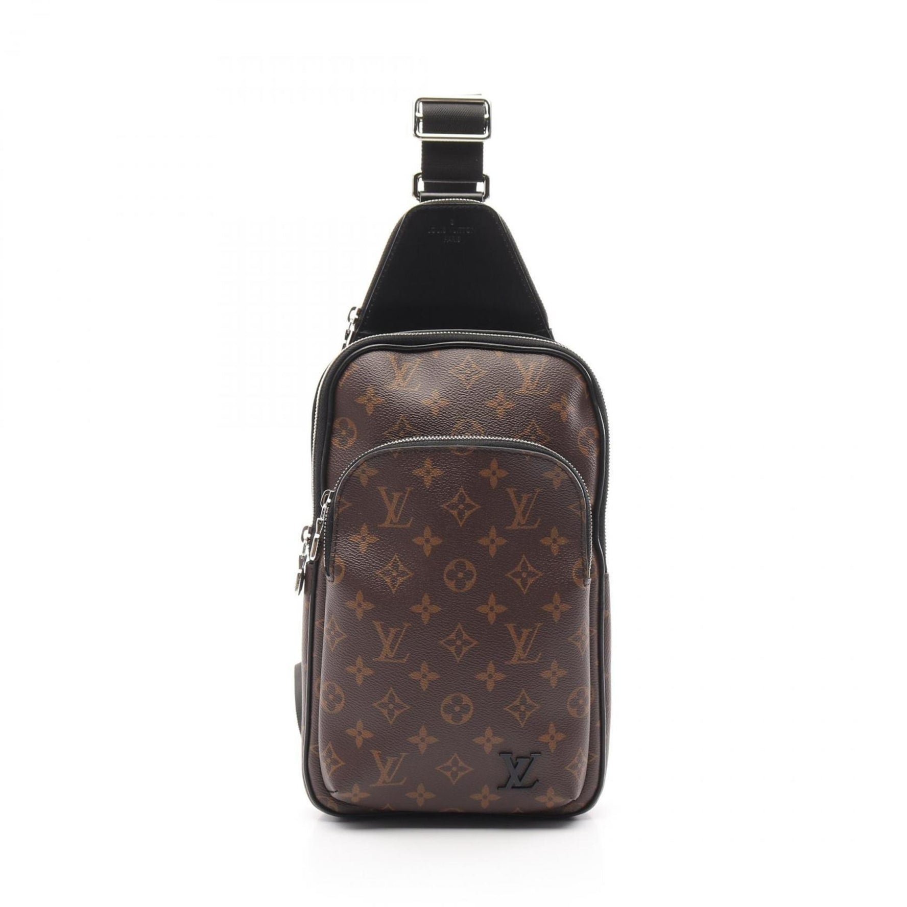 Louis Vuitton Avenue Sling Bag Monogram Macassar Waist Body Coated Canvas Leather Brown Black