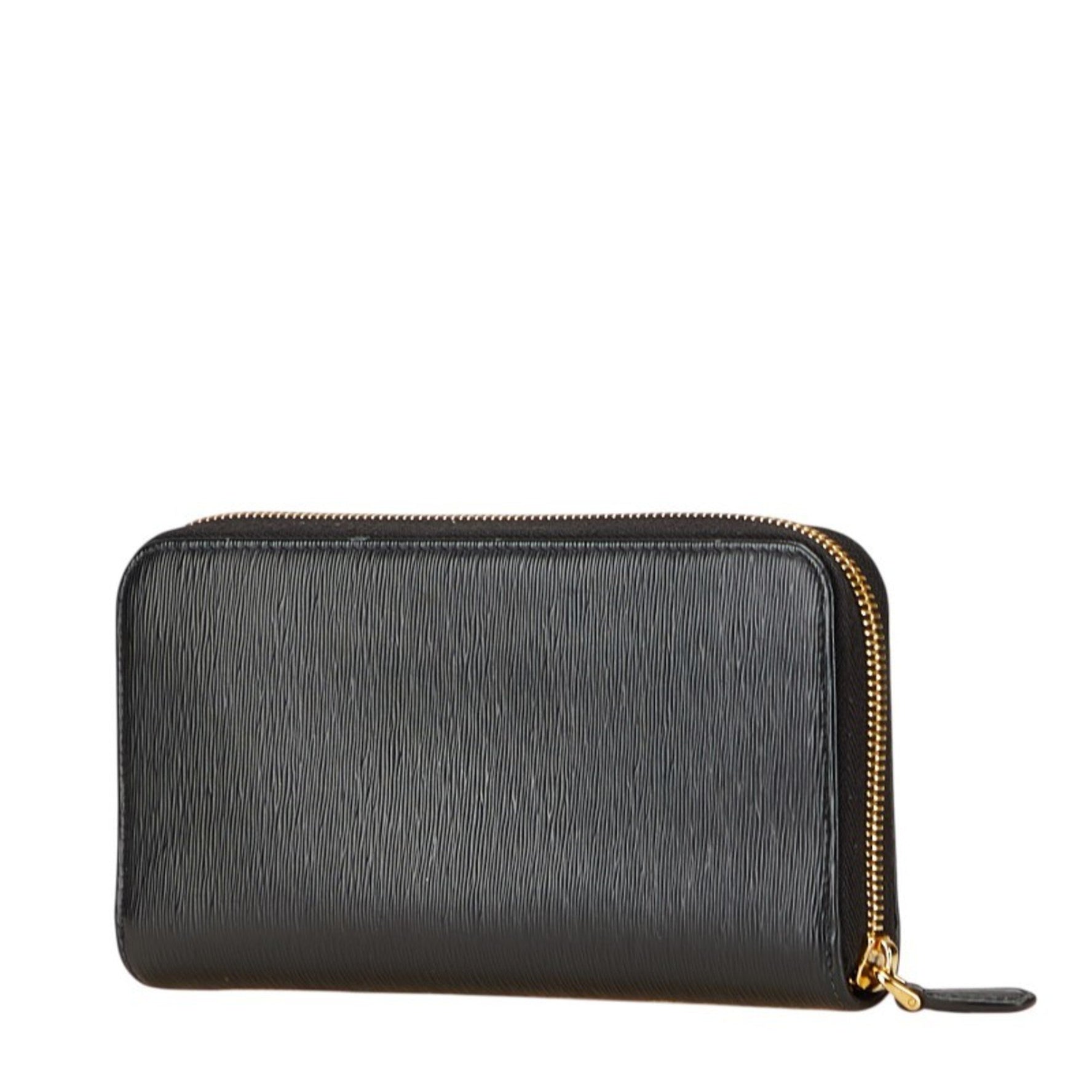Prada logo long wallet in leather