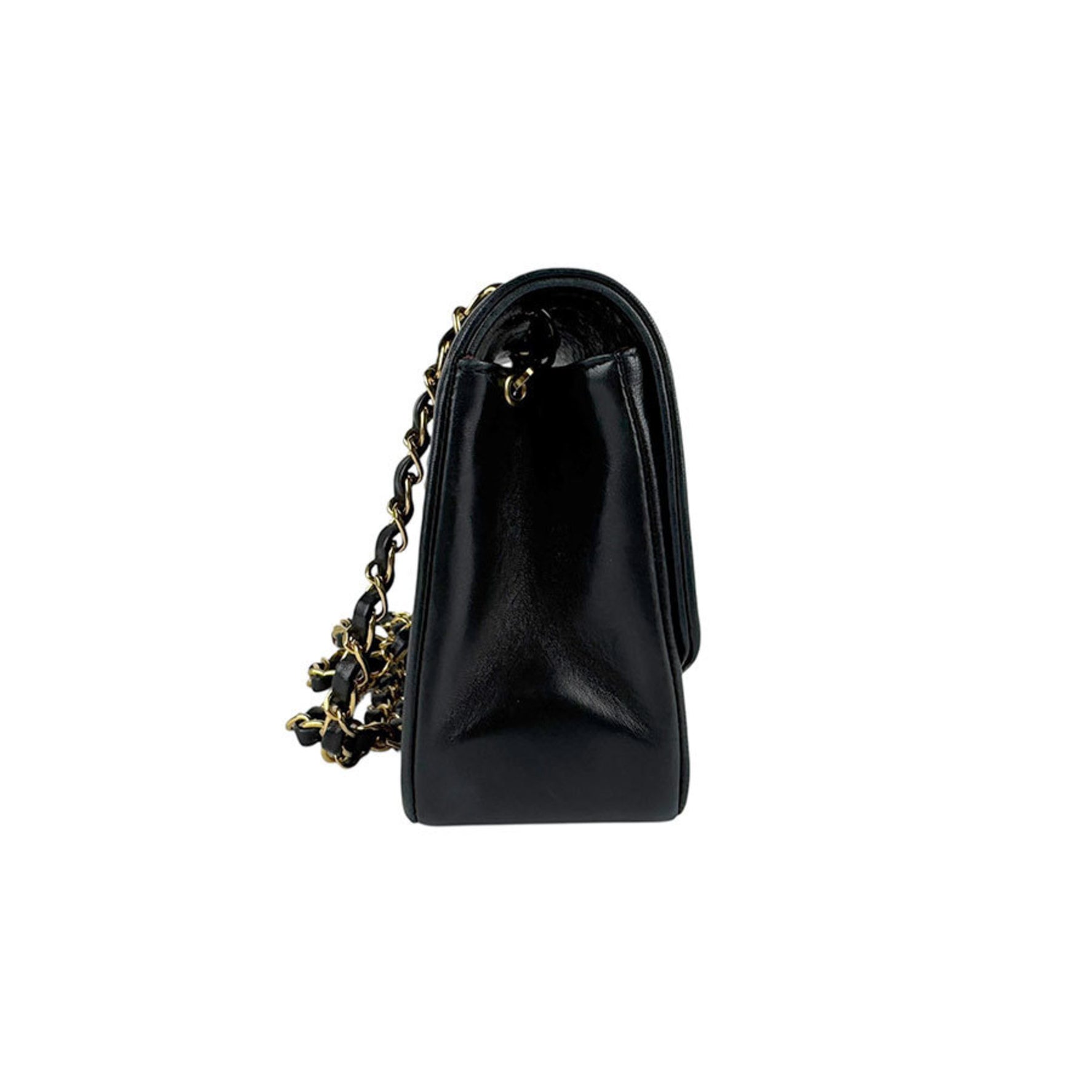CHANEL Diana Shoulder Bag in Leather, Metal, Black, and Gold for Women (z6494)