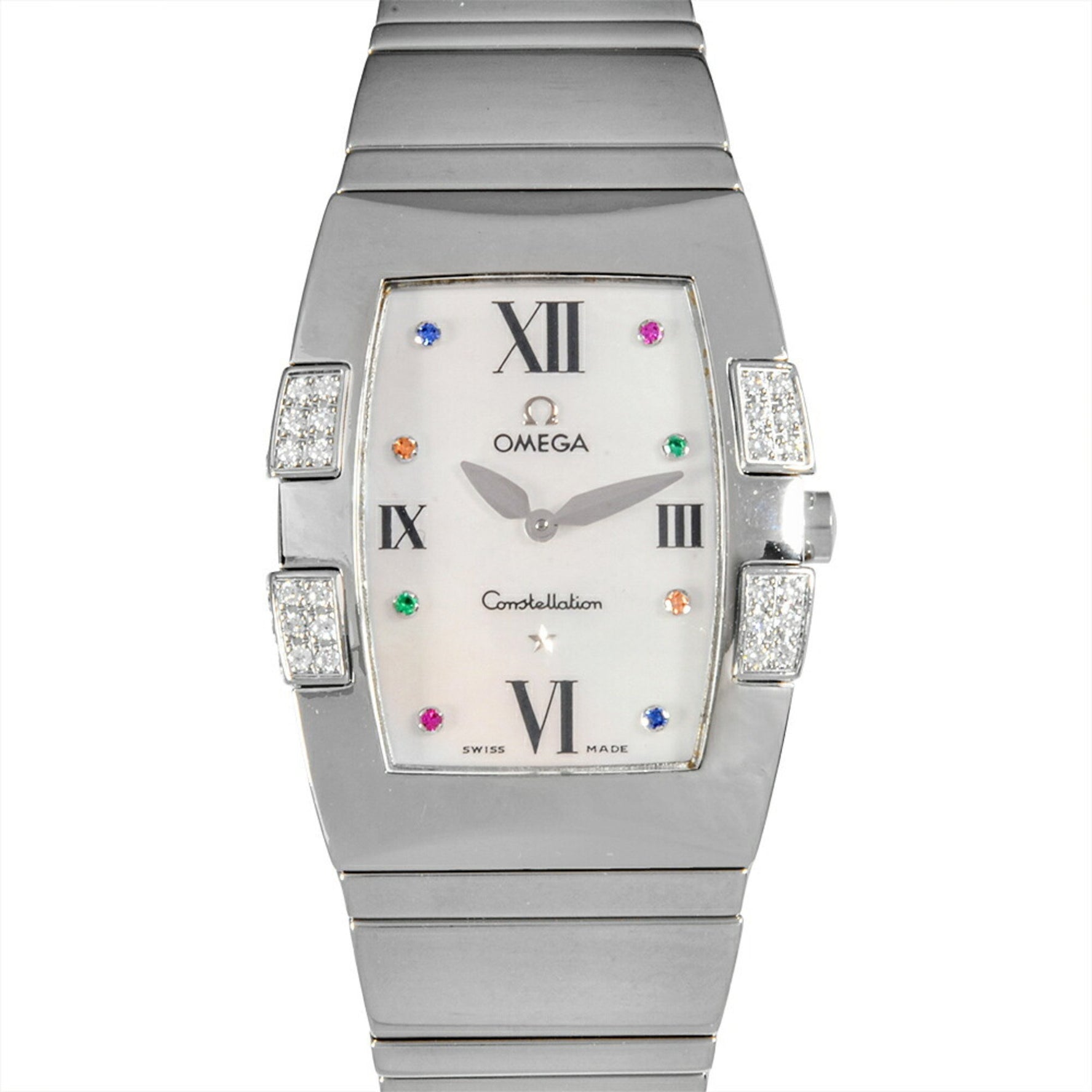 OMEGA 1586.79 Constellation Quadrella Quartz Watch Shell Dial Ladies