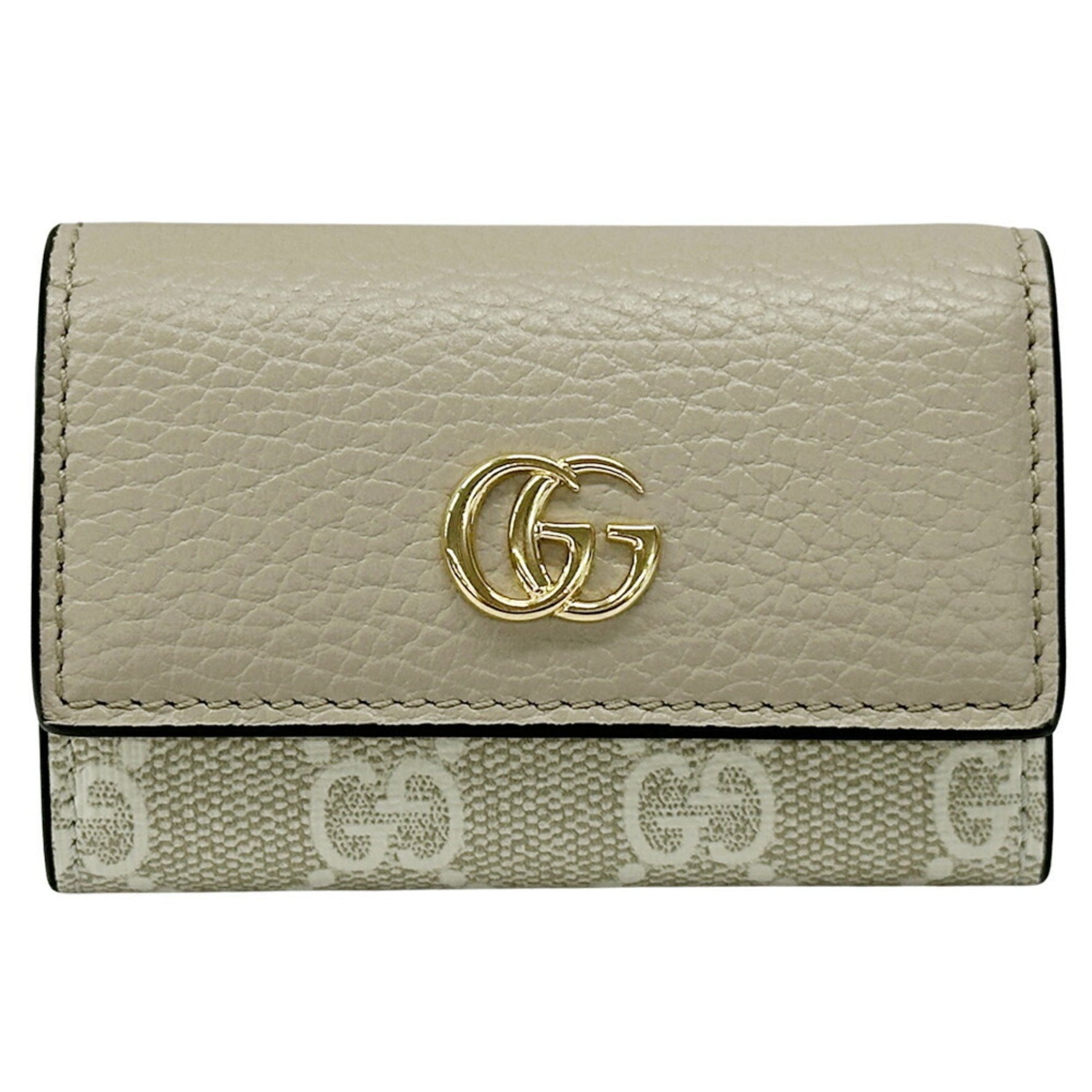 GUCCI Key Case Primarmont GG Supreme, Supreme Canvas, Beige, White, Greige, 6 Rings
