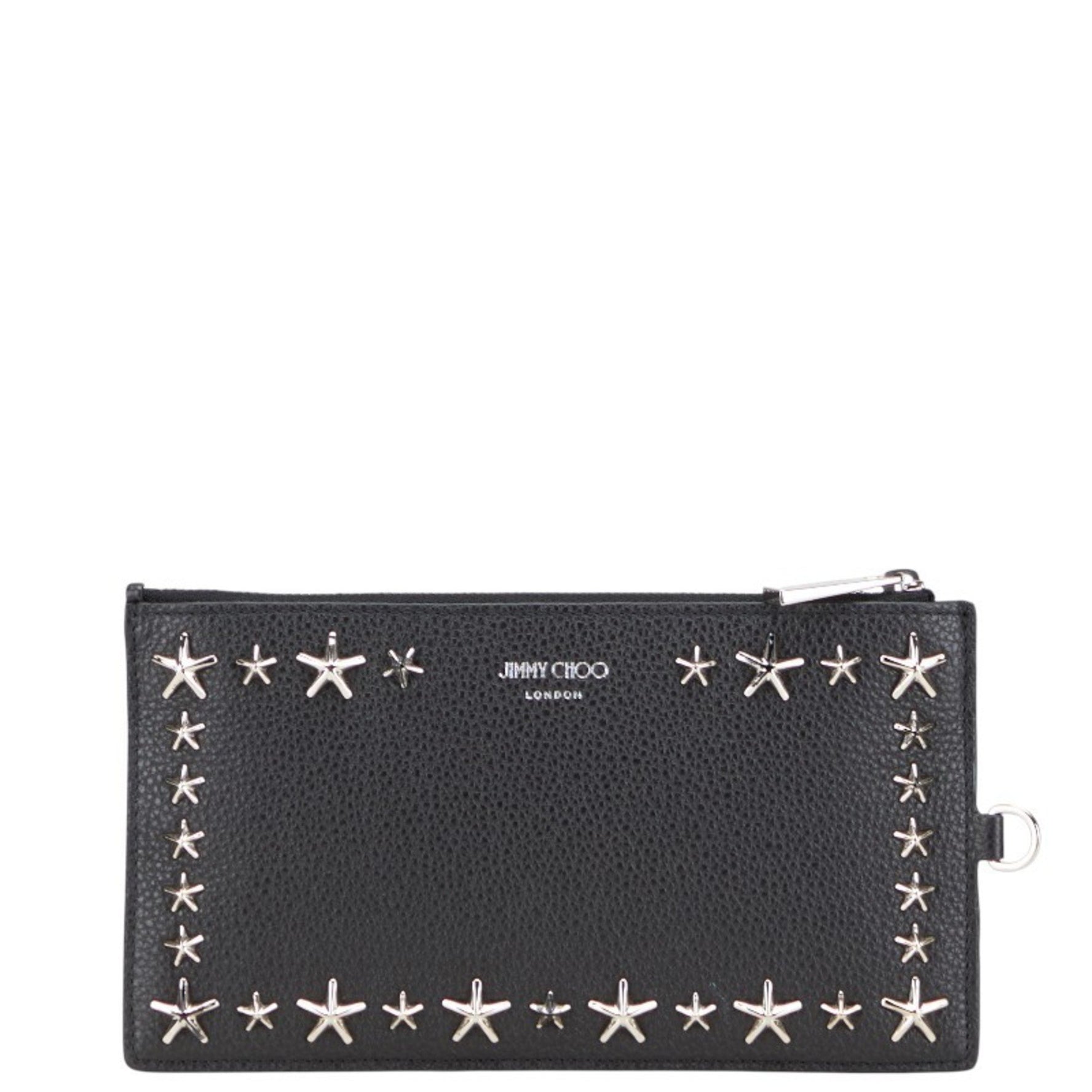 Jimmy Choo Star Studs Business Card Holder/Card Case Long Wallet Pouch Leather JIMMY CHOO
