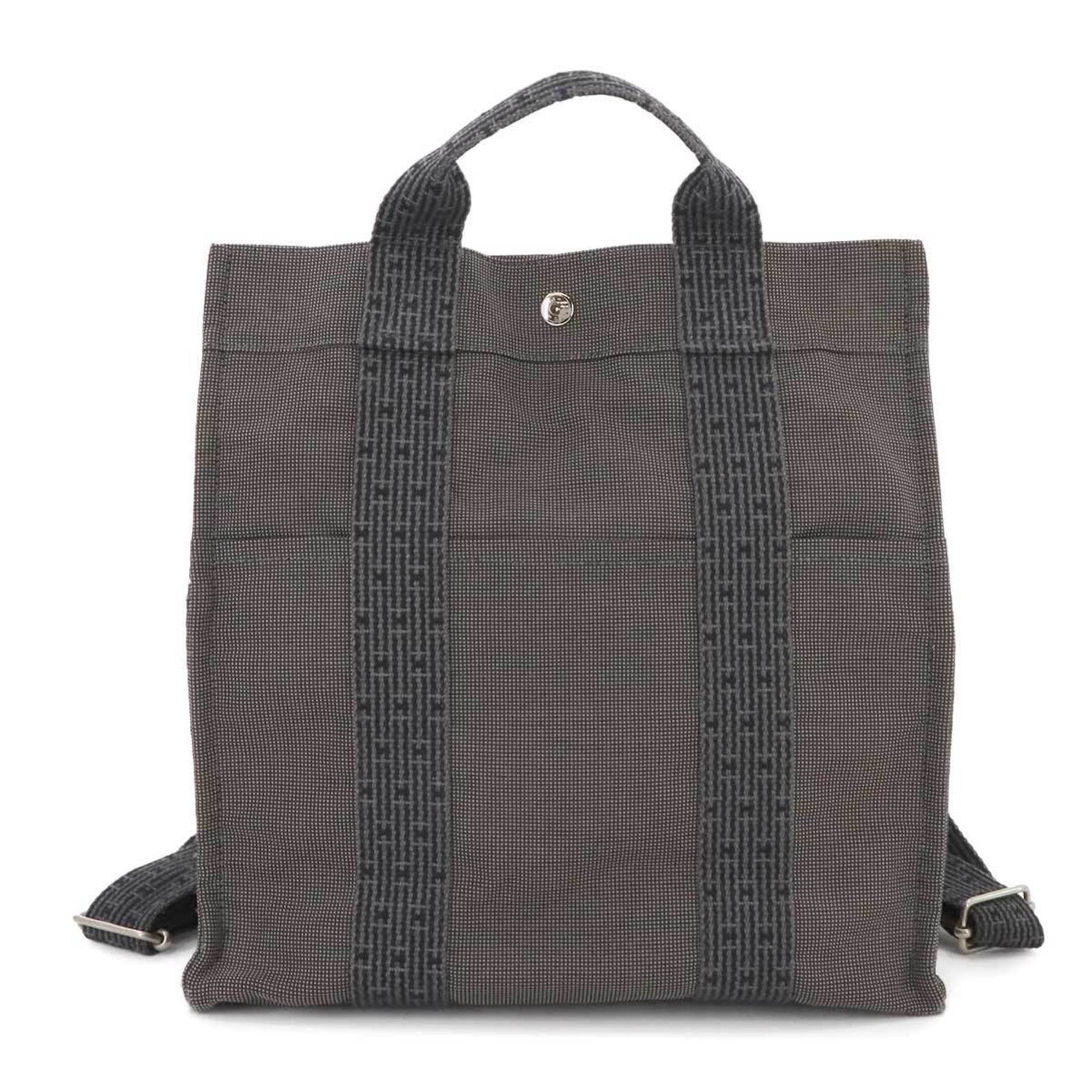 Hermes Hermès Her Line Sac Ad MM Backpack, Gray Canvas