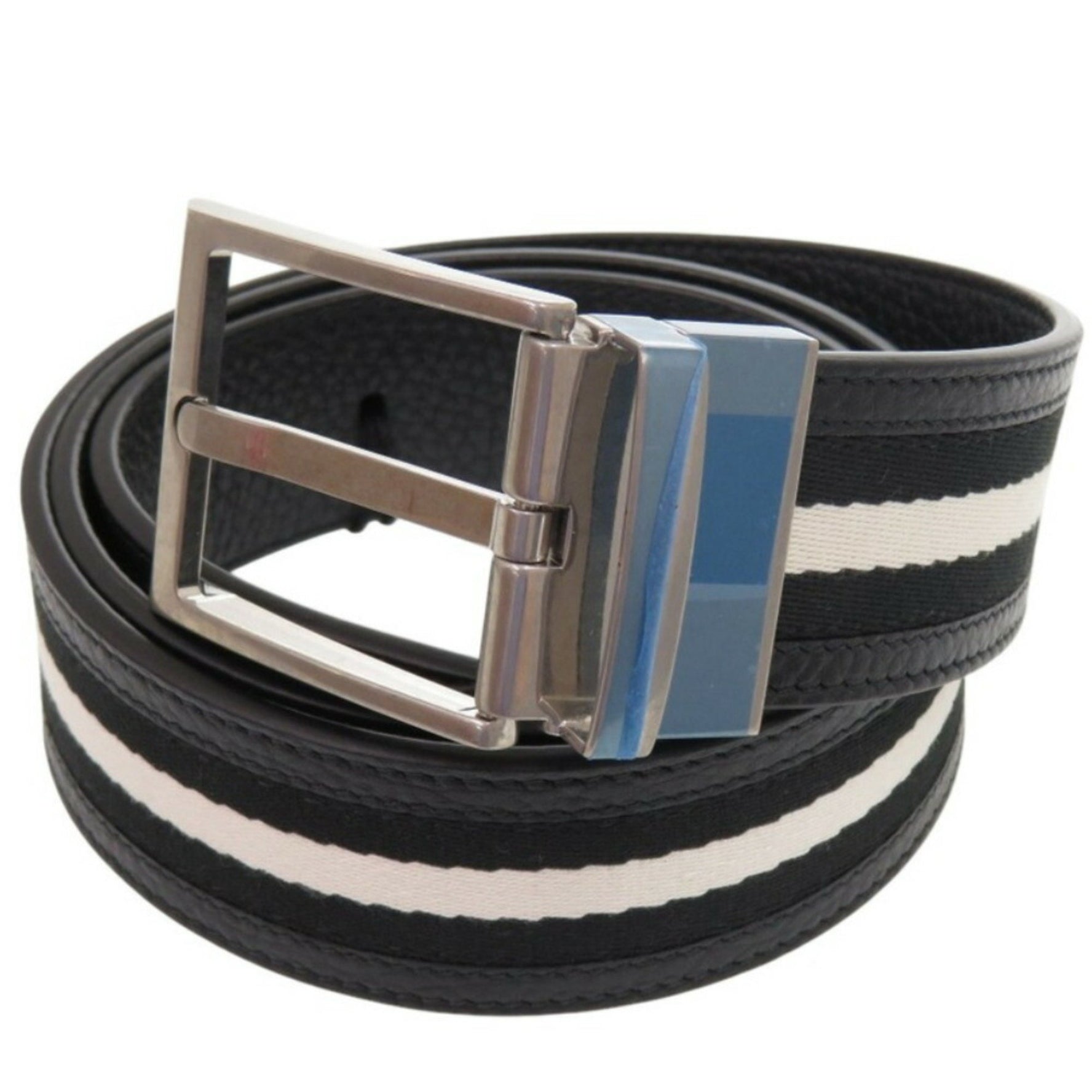 Unused Bally SHIFFIE 35 R.TSP Leather Black Belt