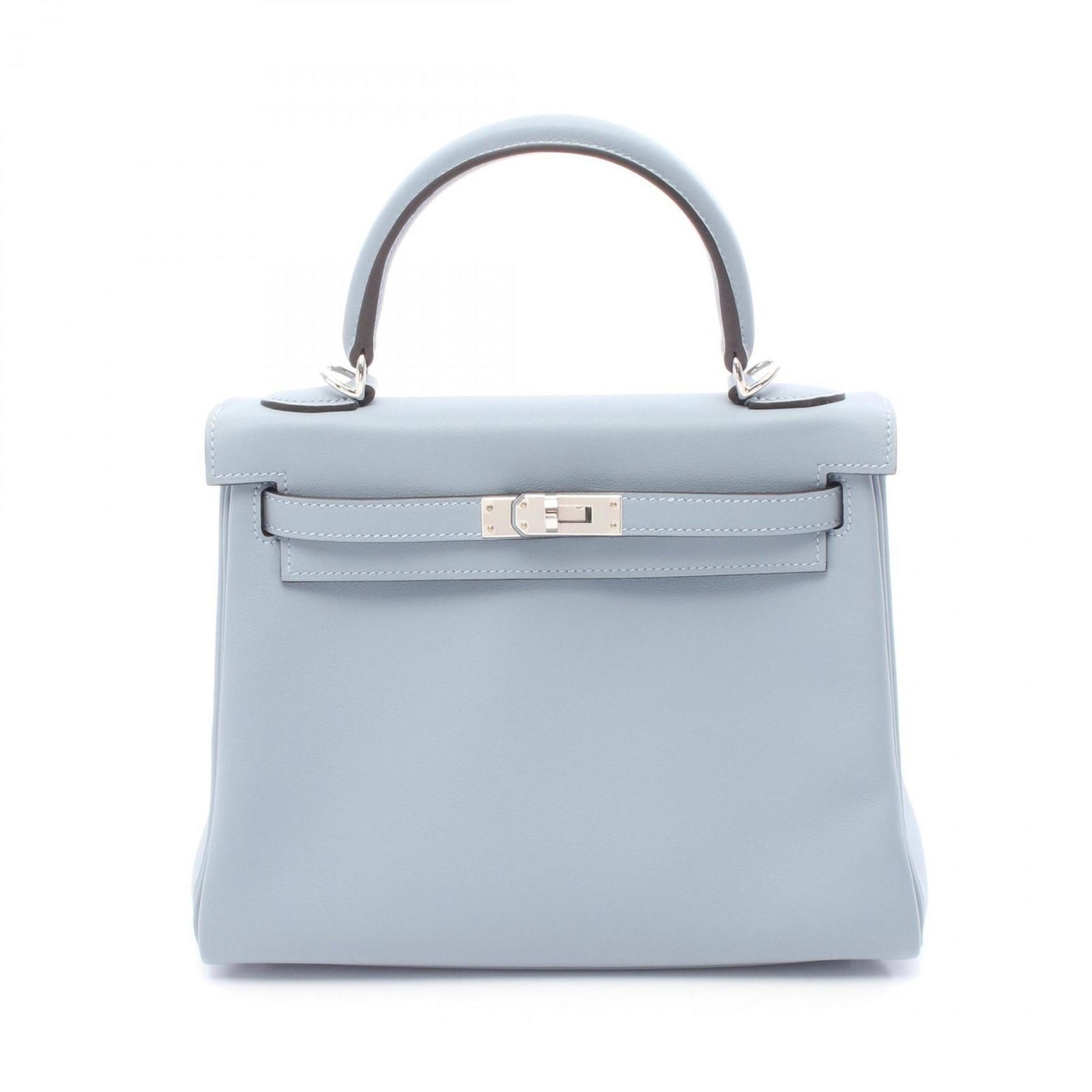 Hermes Hermès Kelly 25 handbag in calfskin leather (cowhide) with Swift leather, blue for women