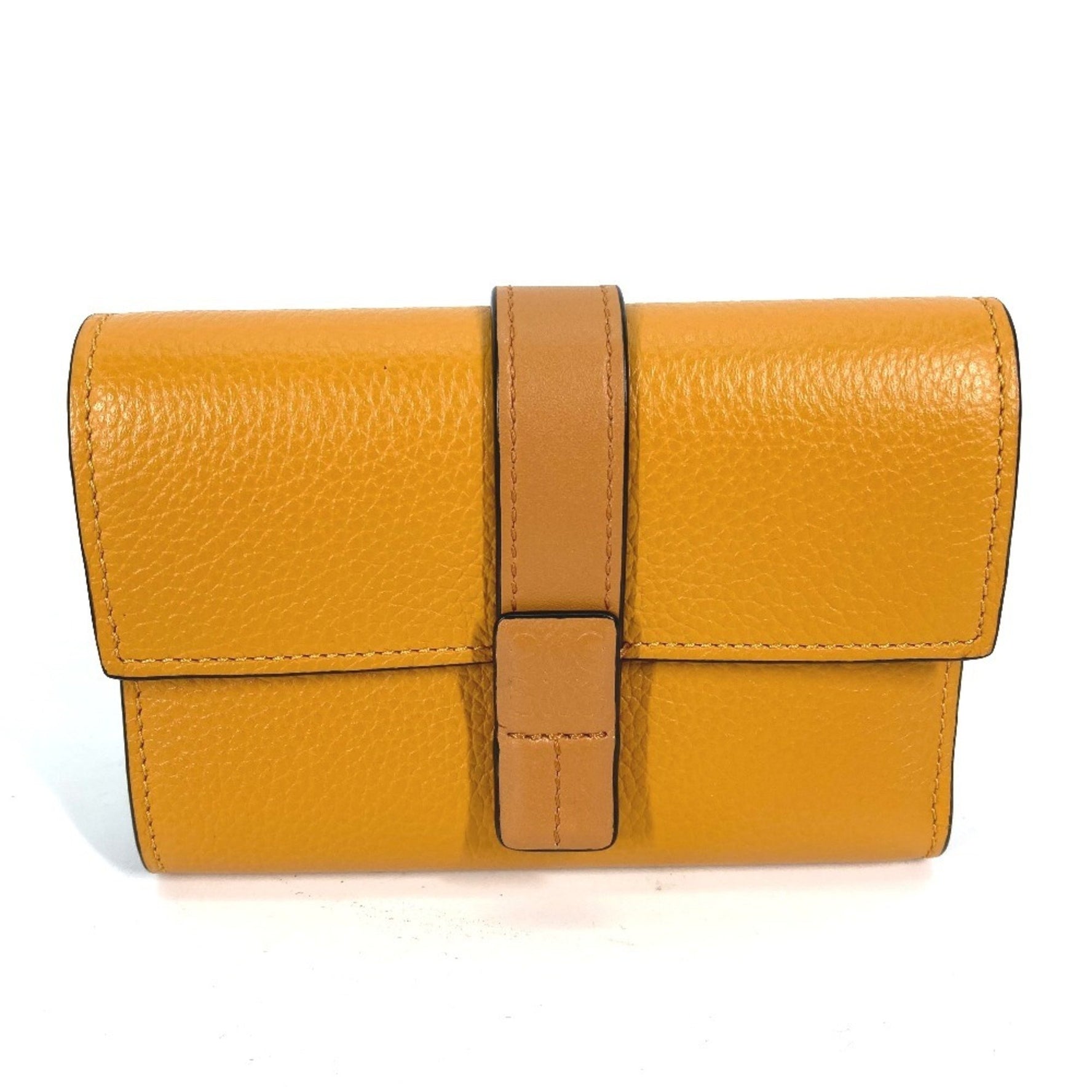 LOEWE Compact Wallet, Zip Bifold Leather, Toffee/Tan