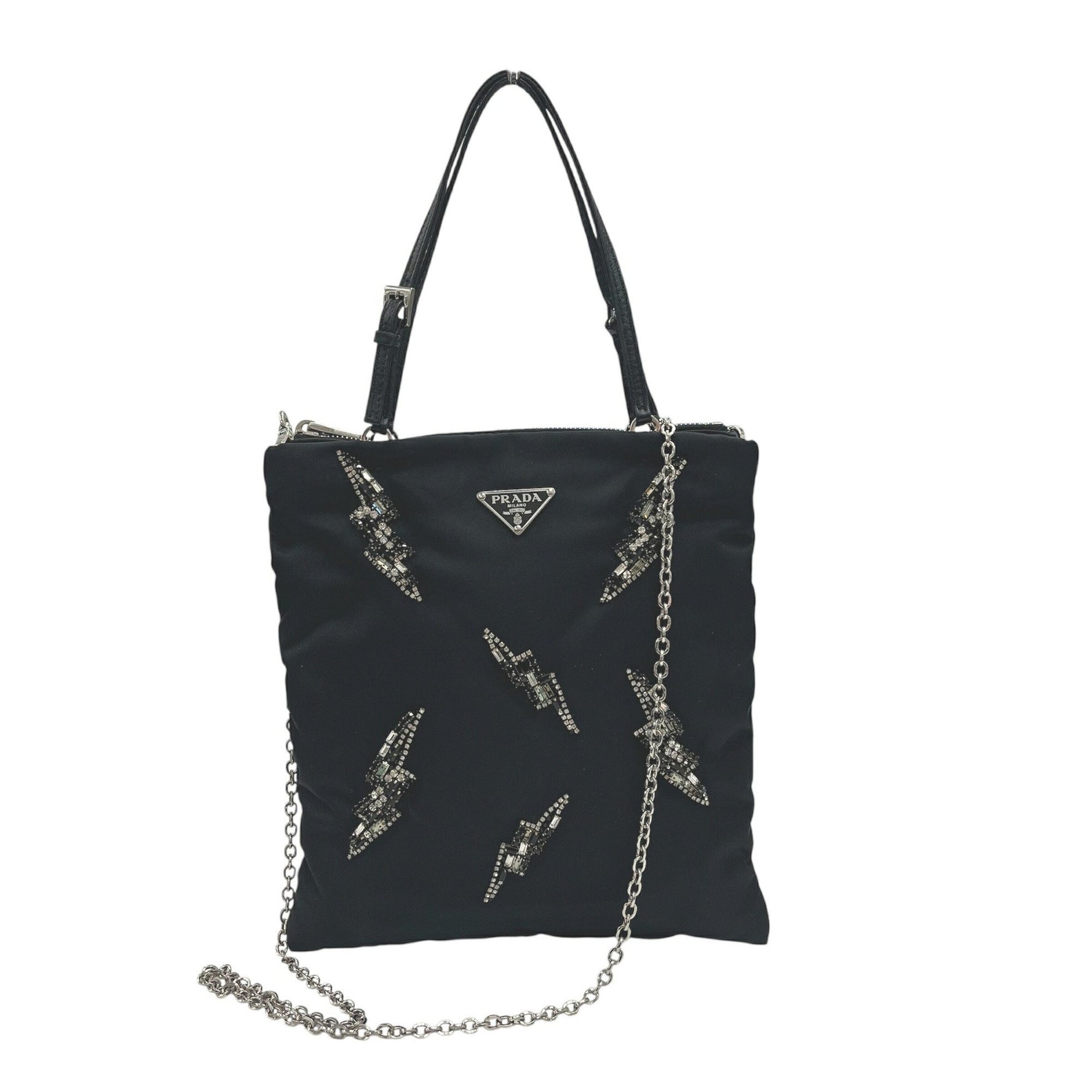 PRADA Nylon Bag with Beads, Handbag/Shoulder Bag, Triangle