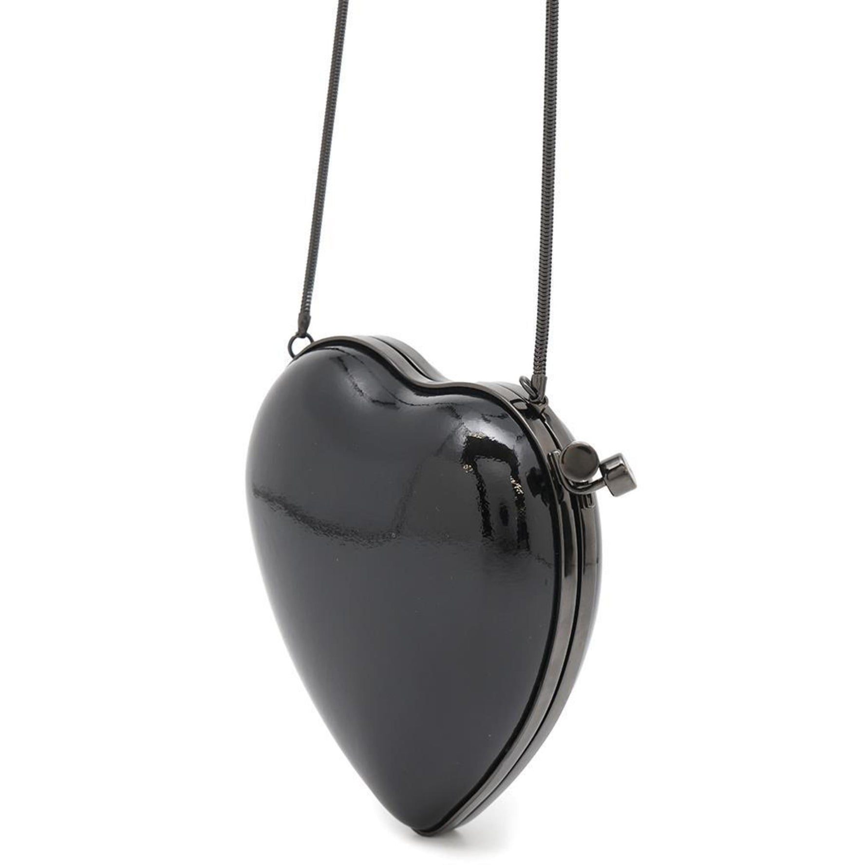 Saint Laurent Shoulder Bag Love Box Heart Shape Patent SAINT LAURENT PARIS Black