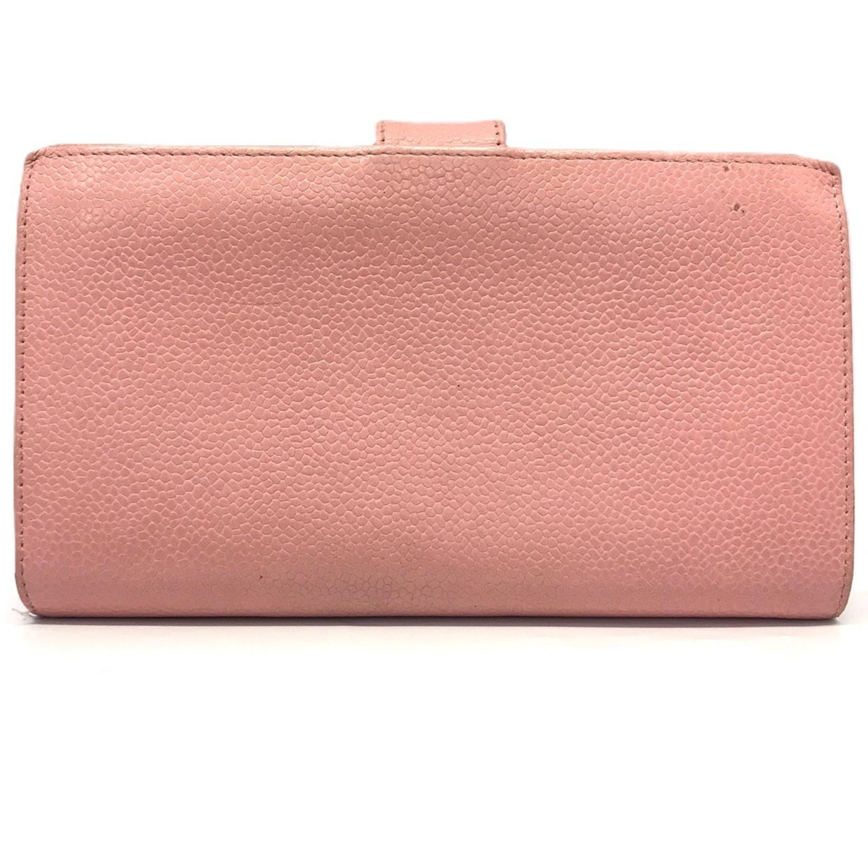 Chanel Caviar Skin Coco Mark Bi-fold Wallet Leather