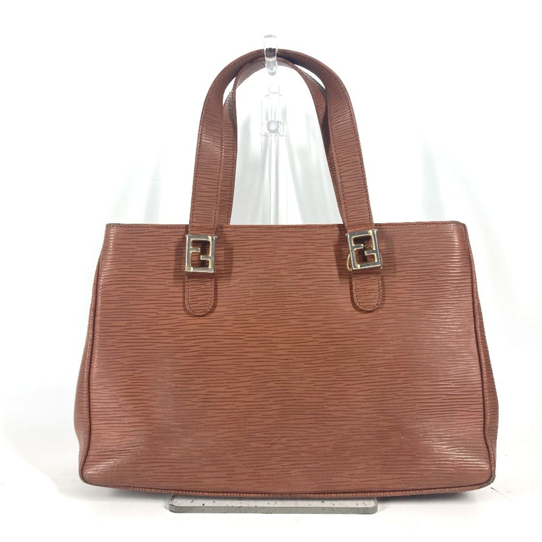 FENDI FF Tote Bag Shoulder Handbag Leather