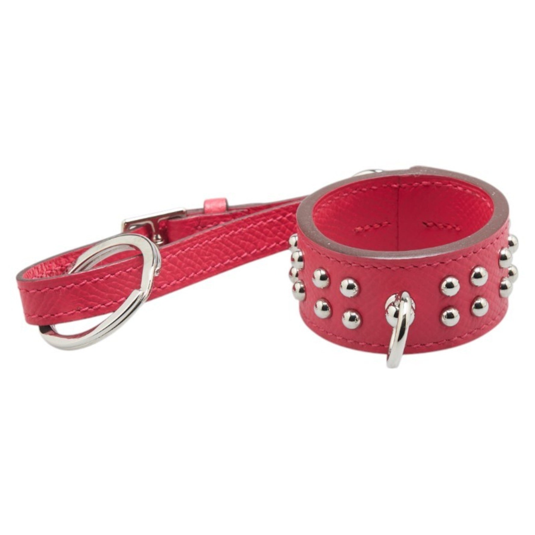 Hermes Collier de Chien Anneau Key Holder Ring Pink Epsom Leather Women's HERMES