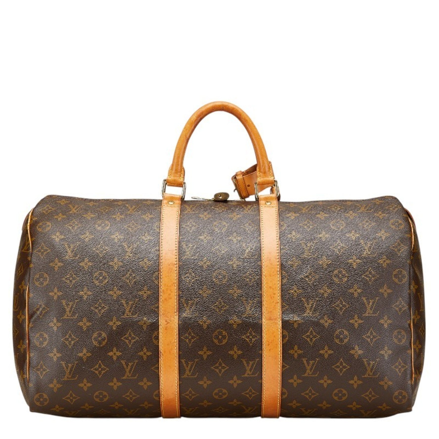 Louis Vuitton Monogram Keepall 50 Boston Bag Brown PVC Leather Women's LOUIS VUITTON