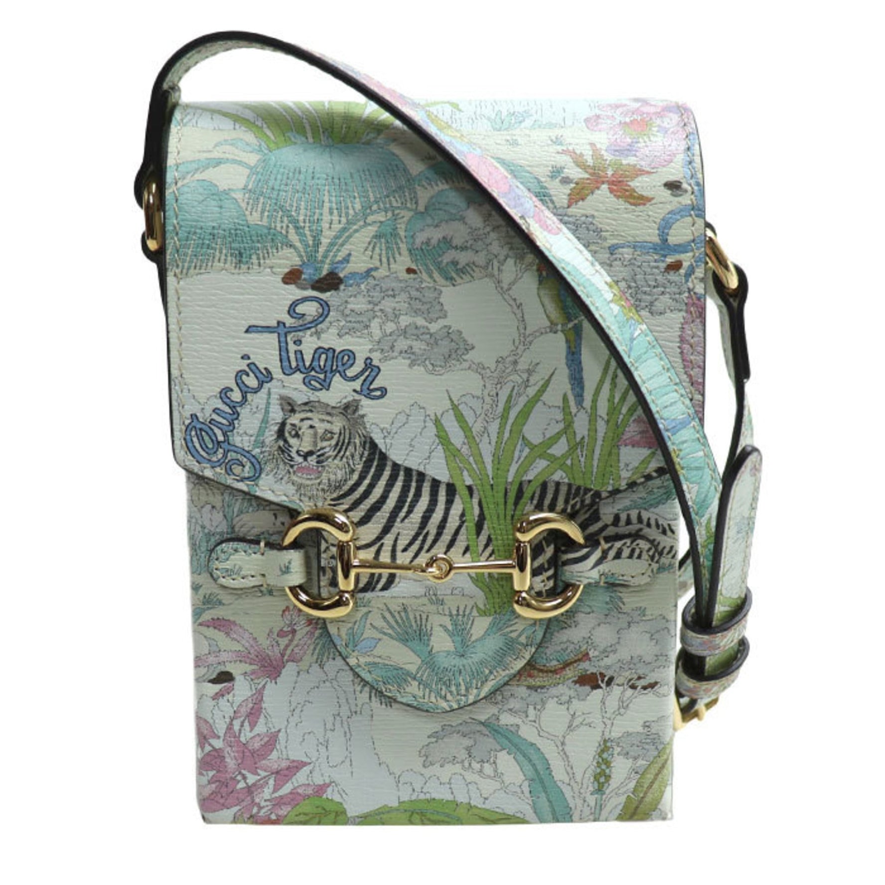 GUCCI Tiger Horsebit 1955 Shoulder Bag Multicolor Animal