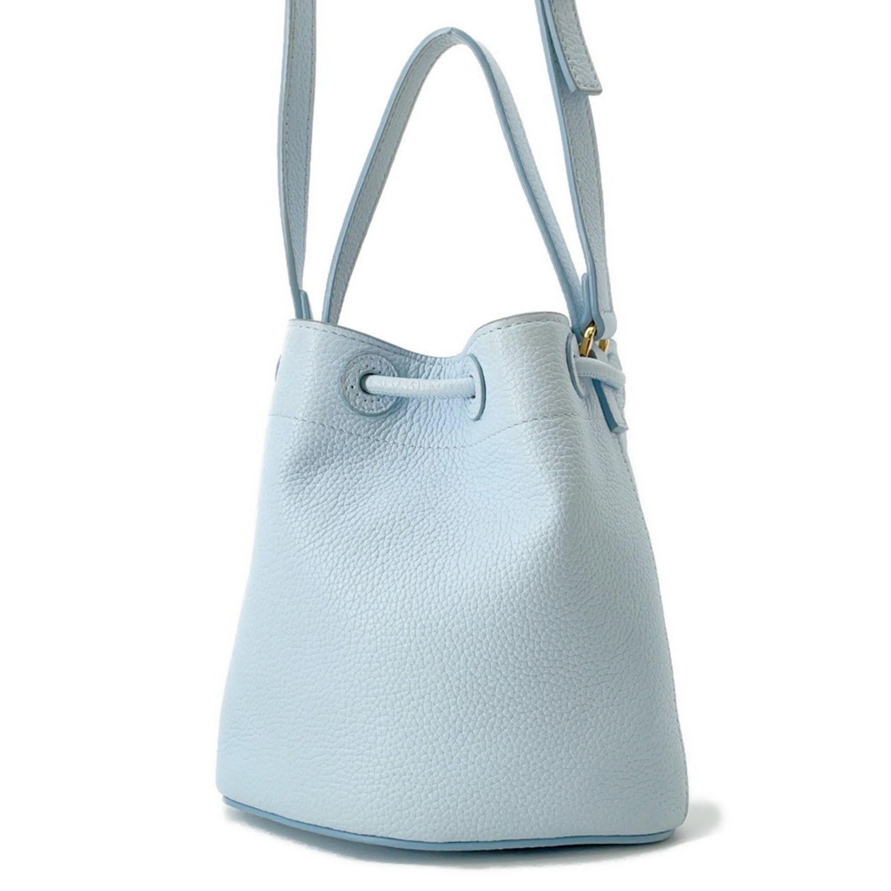 Burberry TB Bucket Drawstring Leather Handbag