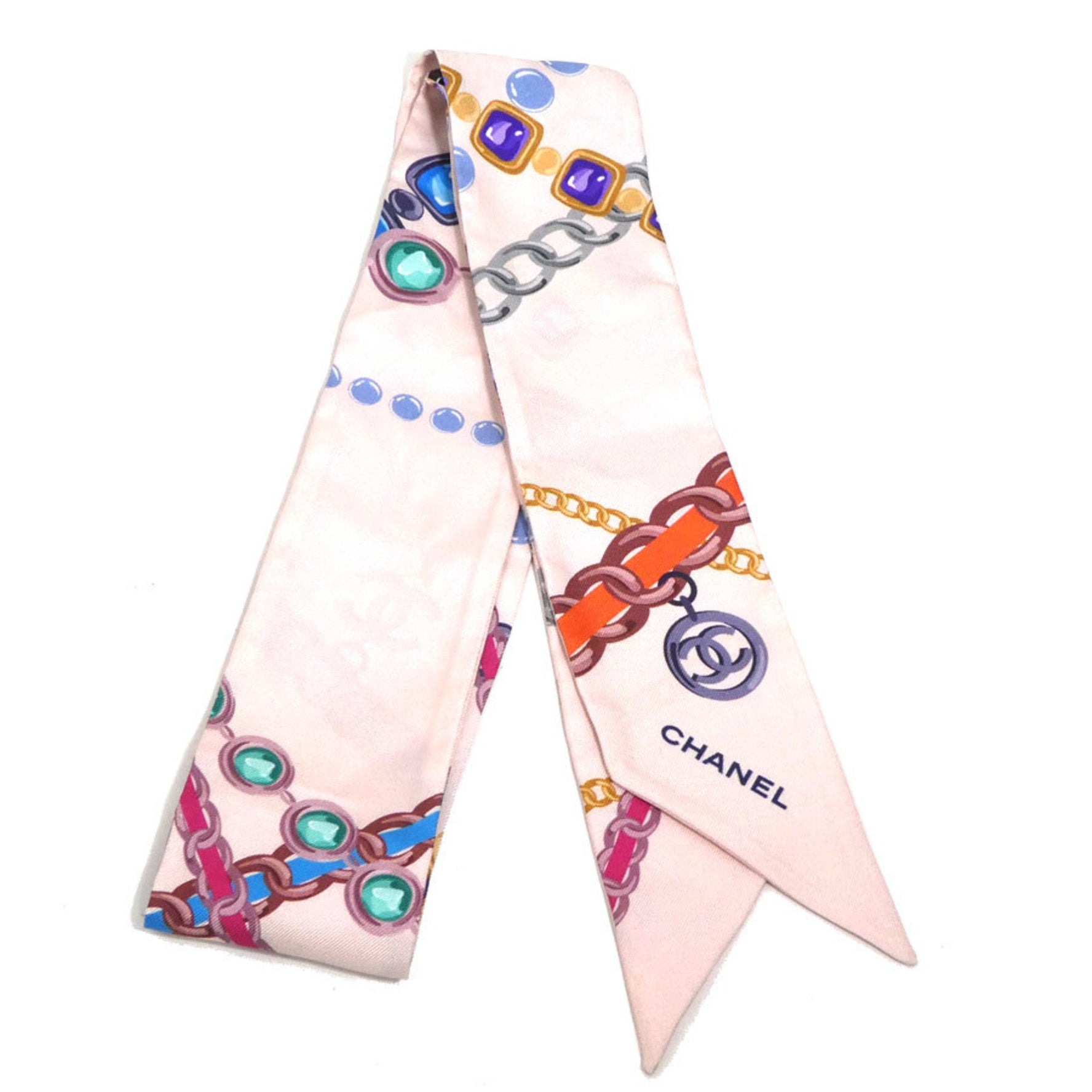 CHANEL Scarf/Muffler, Silk Ribbon Scarf, Pink, Women's, h31470g