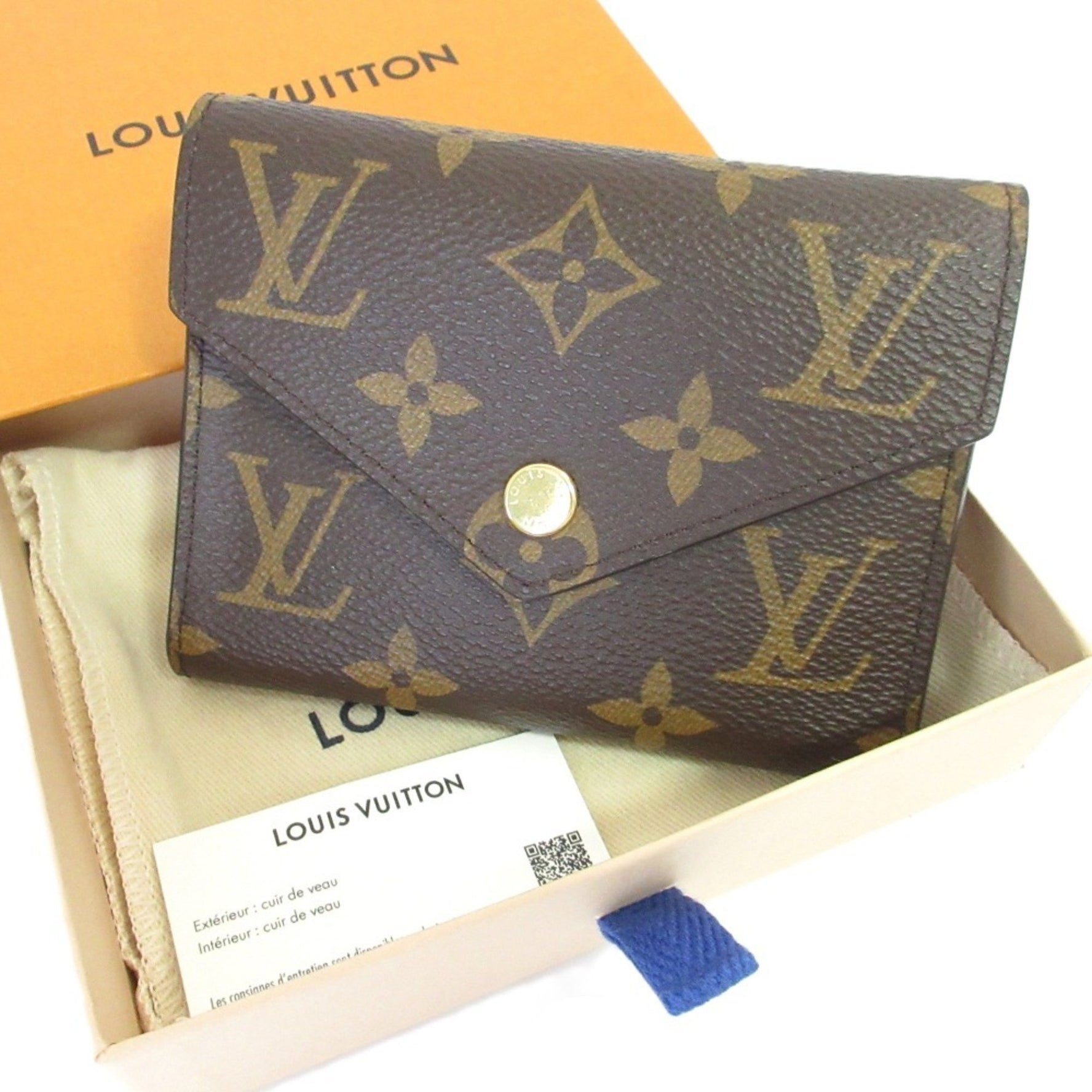 Louis Vuitton Portefeuille Victorine Monogram Tri-fold Wallet Brown Fuchsia
