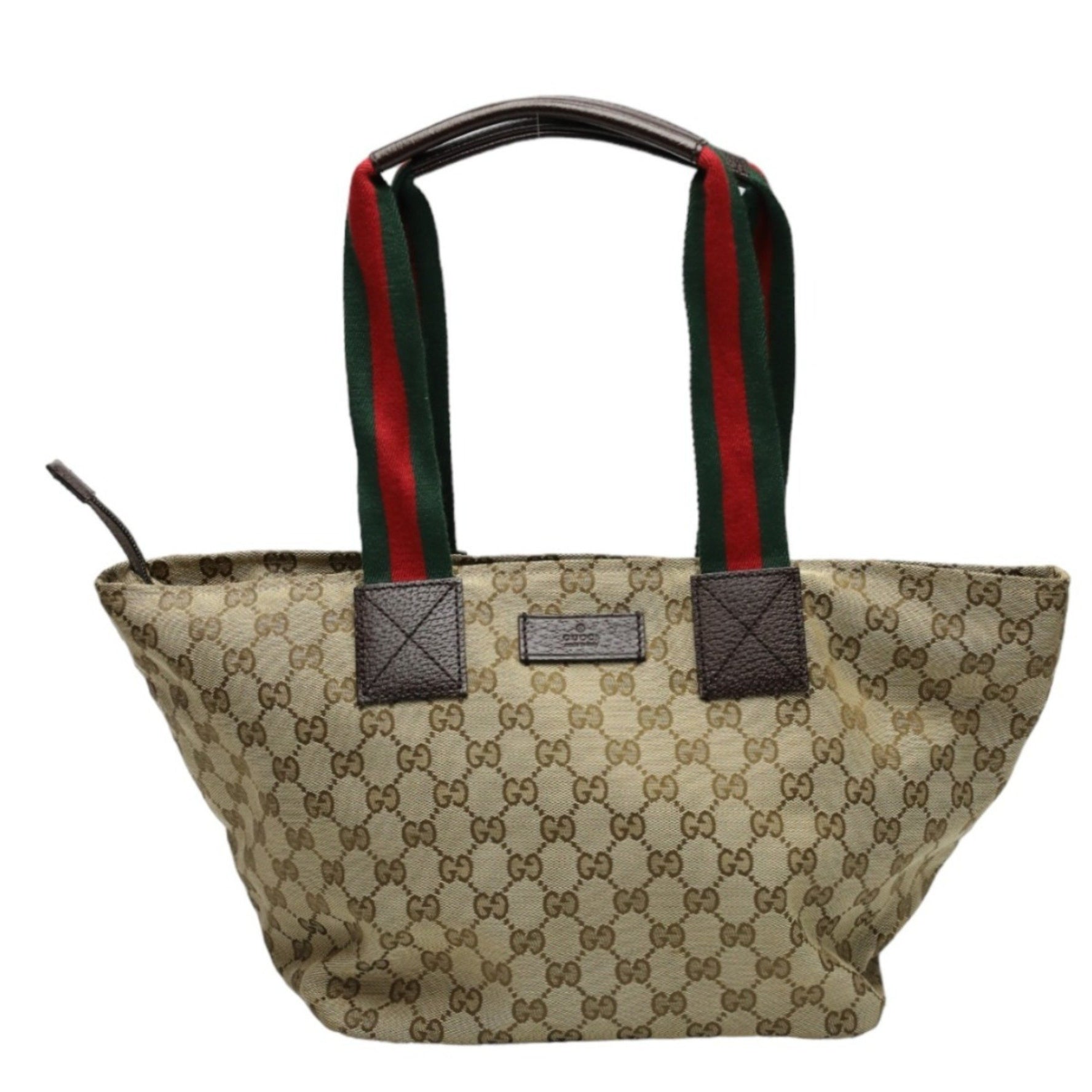 GUCCI Tote Bag Handbag GG Canvas Beige