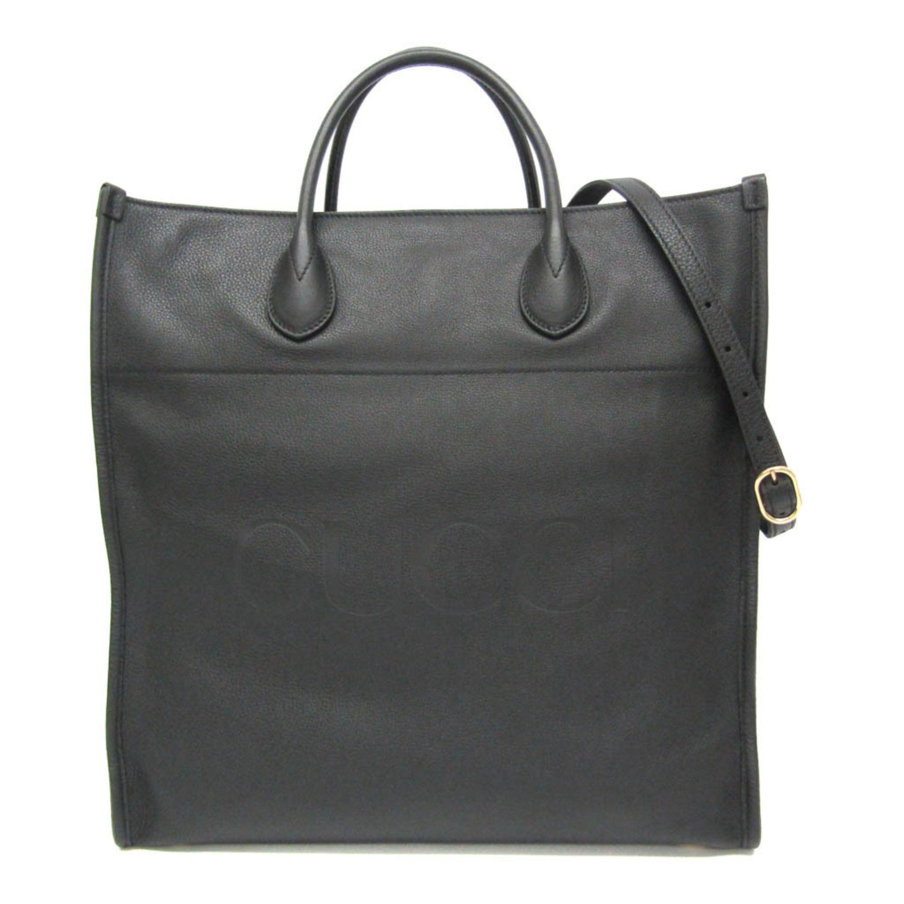 Gucci Logo Medium Women,Men Leather Shoulder Bag,Tote Bag Black