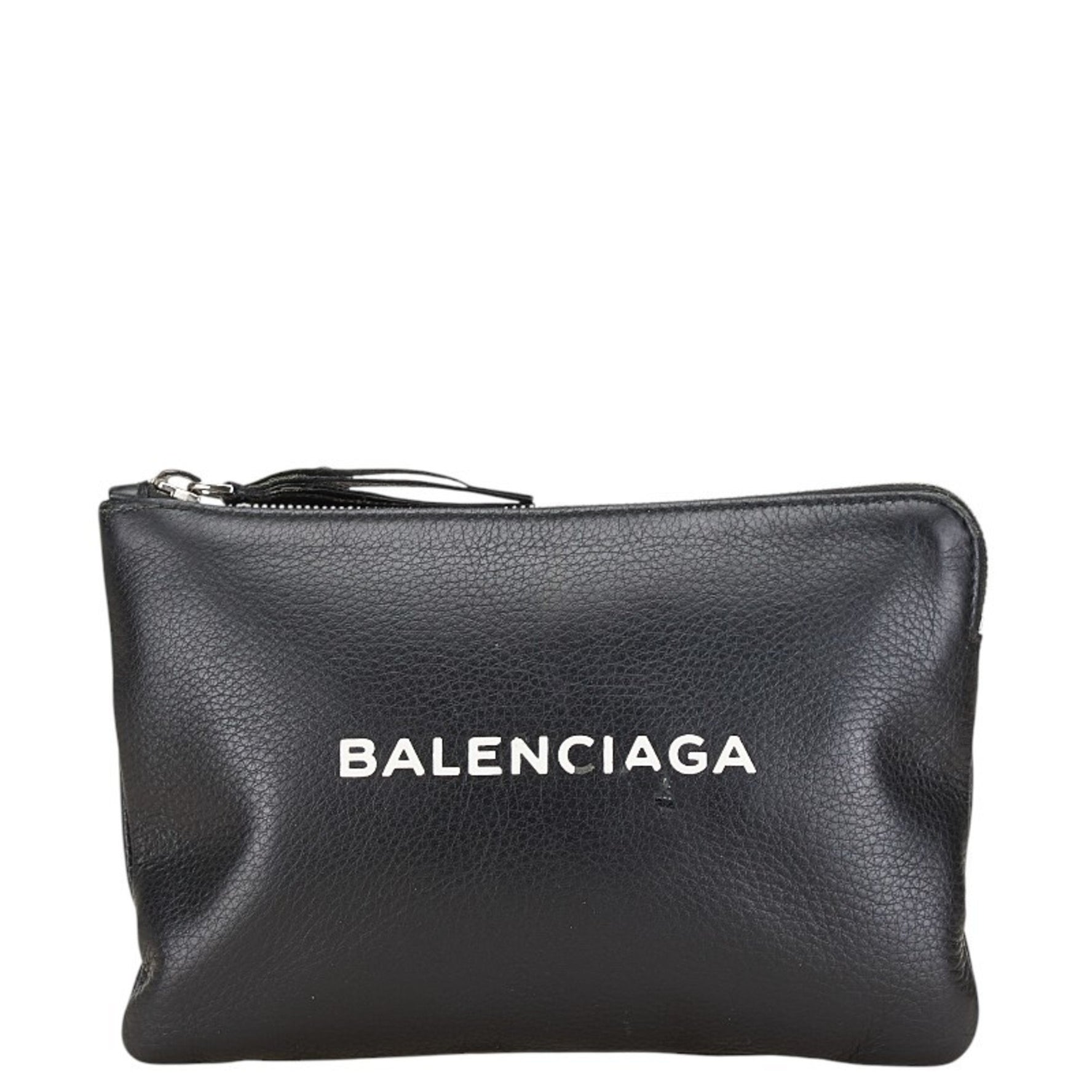 Balenciaga Print EVERYDAY M Pouch Black Leather Women's BALENCIAGA