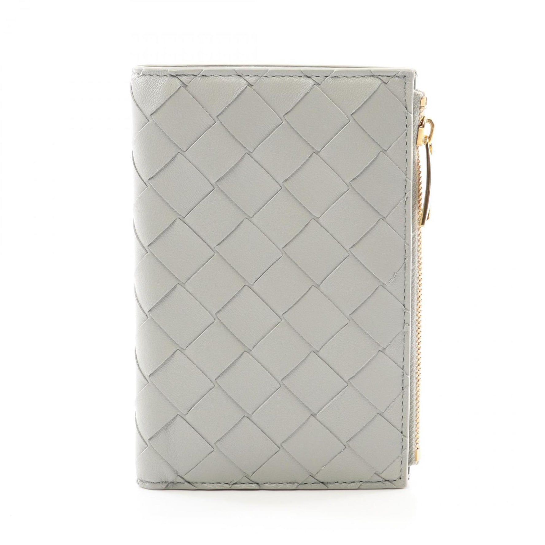 BOTTEGA VENETA Intrecciato Bi-fold Wallet Leather Grey