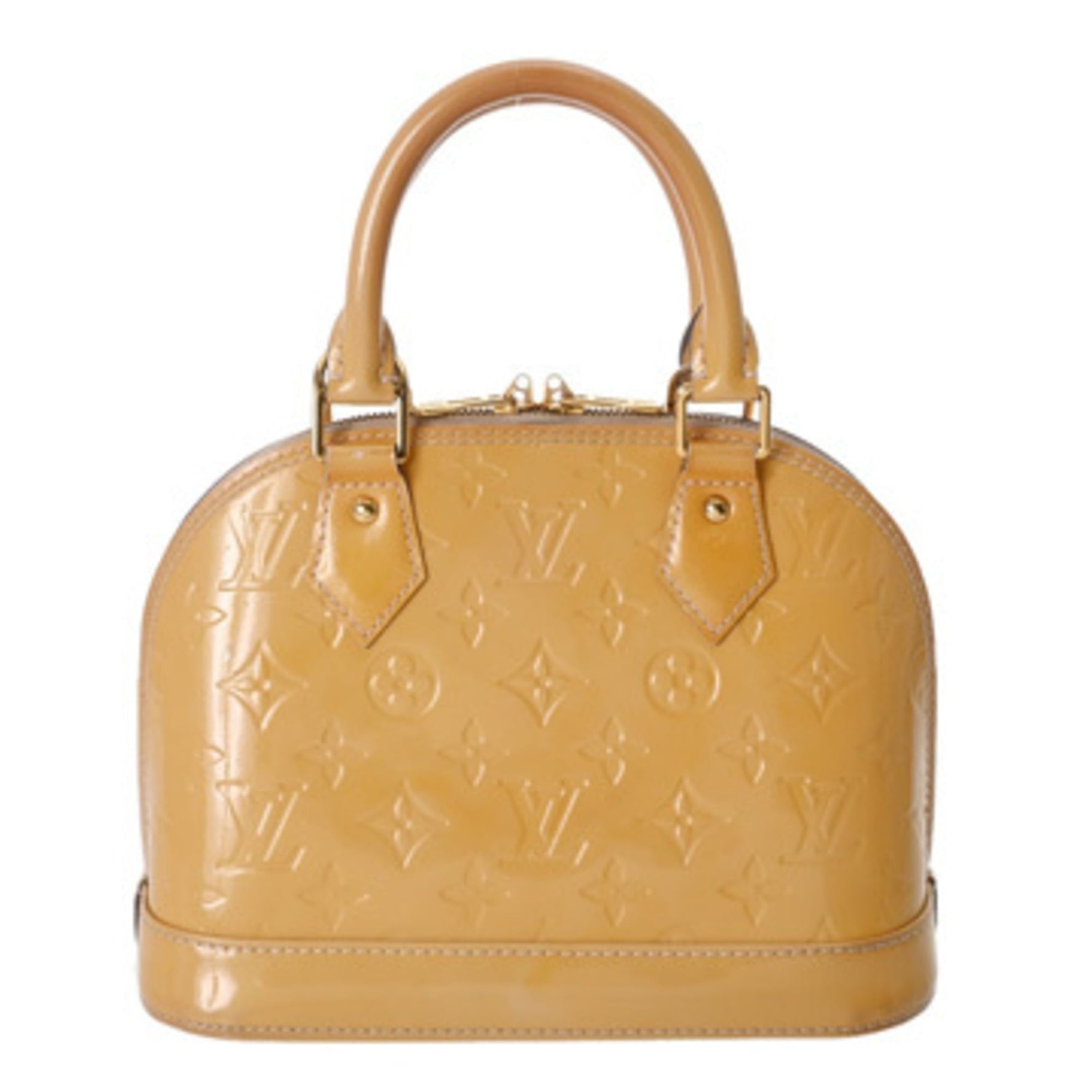 LOUIS VUITTON Monogram Vernis Alma BB Bag, Jaune Passion, Handbag, B-Rank, Pre-Owned, Ginzo