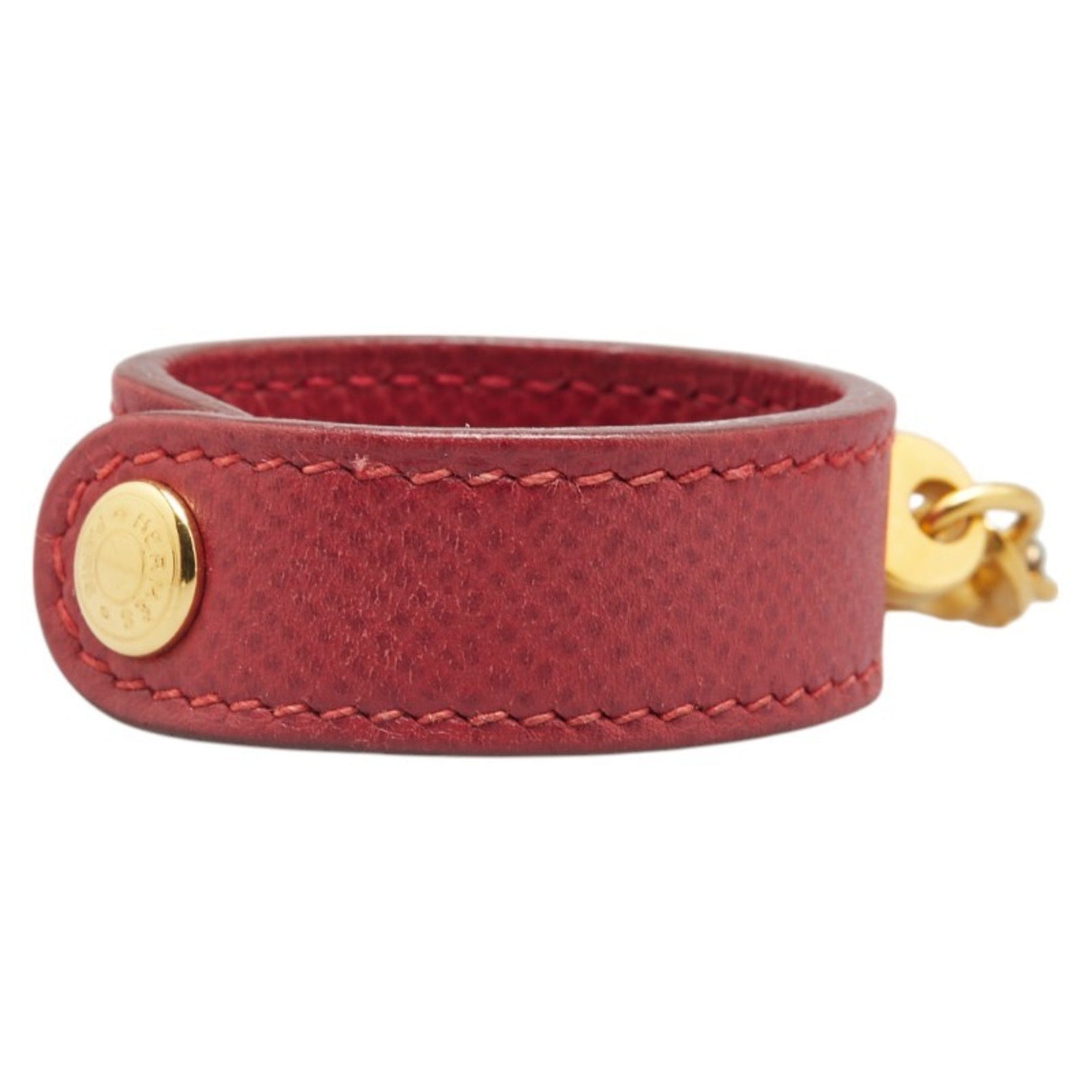 Hermes Nomad Glove Holder Red Gold Leather Plated Men's HERMES
