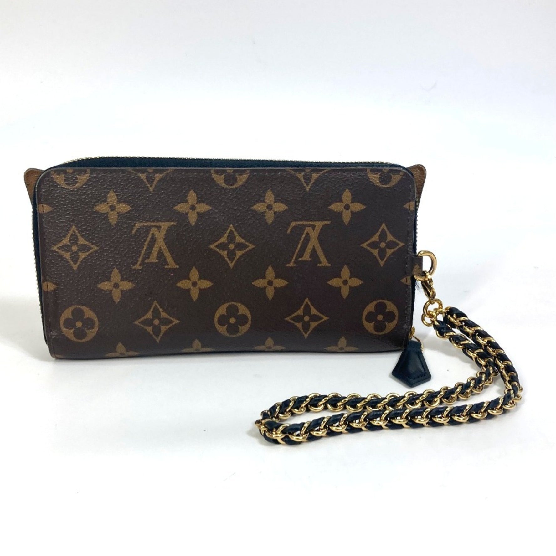 LOUIS VUITTON M68796 Monogram Reverse Zippy Wallet Shady Long in Canvas, Brown, Women's