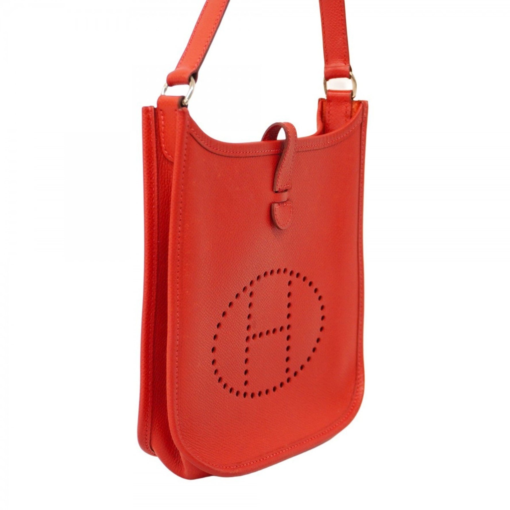 Hermes Hermès Evelyn TPM Epsom Leather Rouge vif Handbag with I Stamp for Women