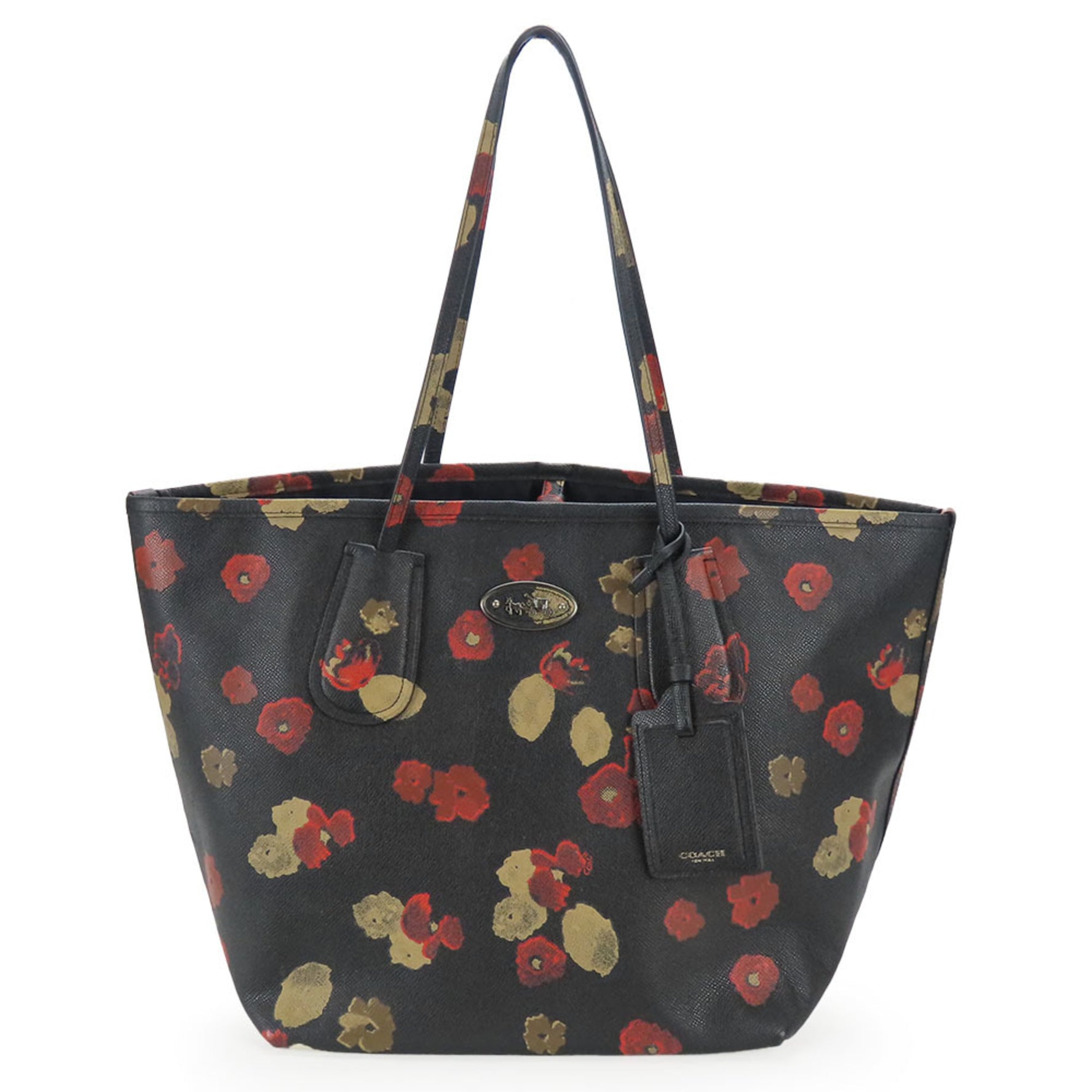 Coach Tote Bag Floral Leather Flower Print